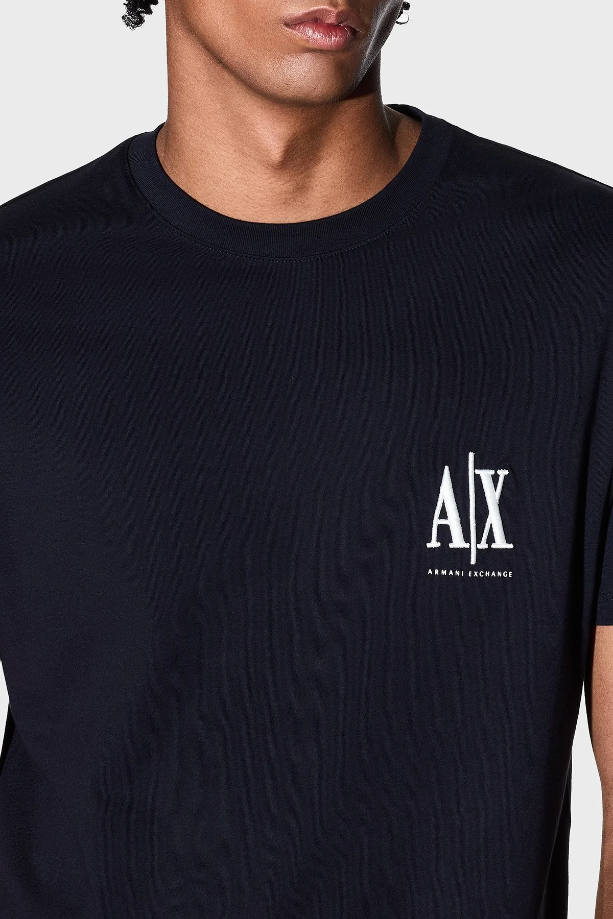 Armani Exchange % 100 Pamuk Regular Fit Bisiklet Yaka Erkek T Shirt XM000365 AF12308 UB101 LACİVERT - 3