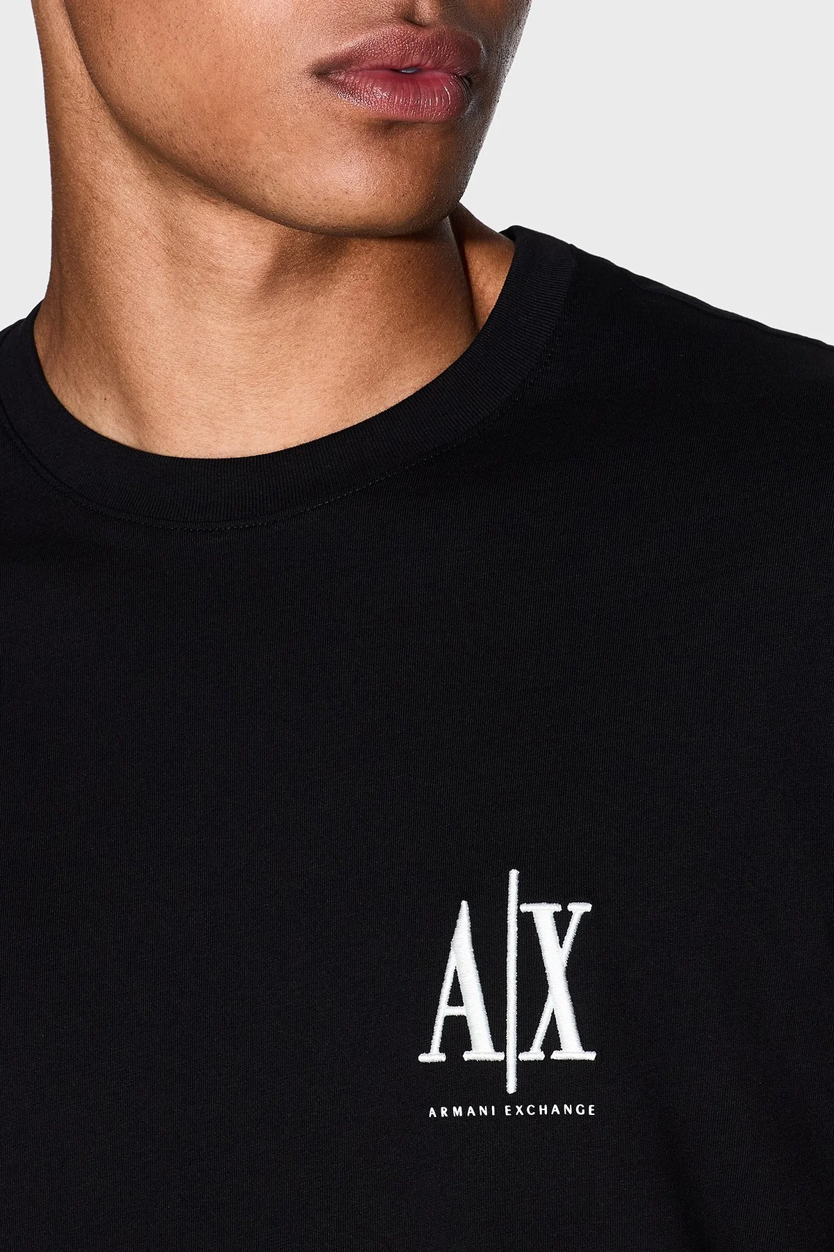 Armani Exchange % 100 Pamuk Regular Fit Bisiklet Yaka Erkek T Shirt XM000365 AF12308 UC001 SİYAH - 4
