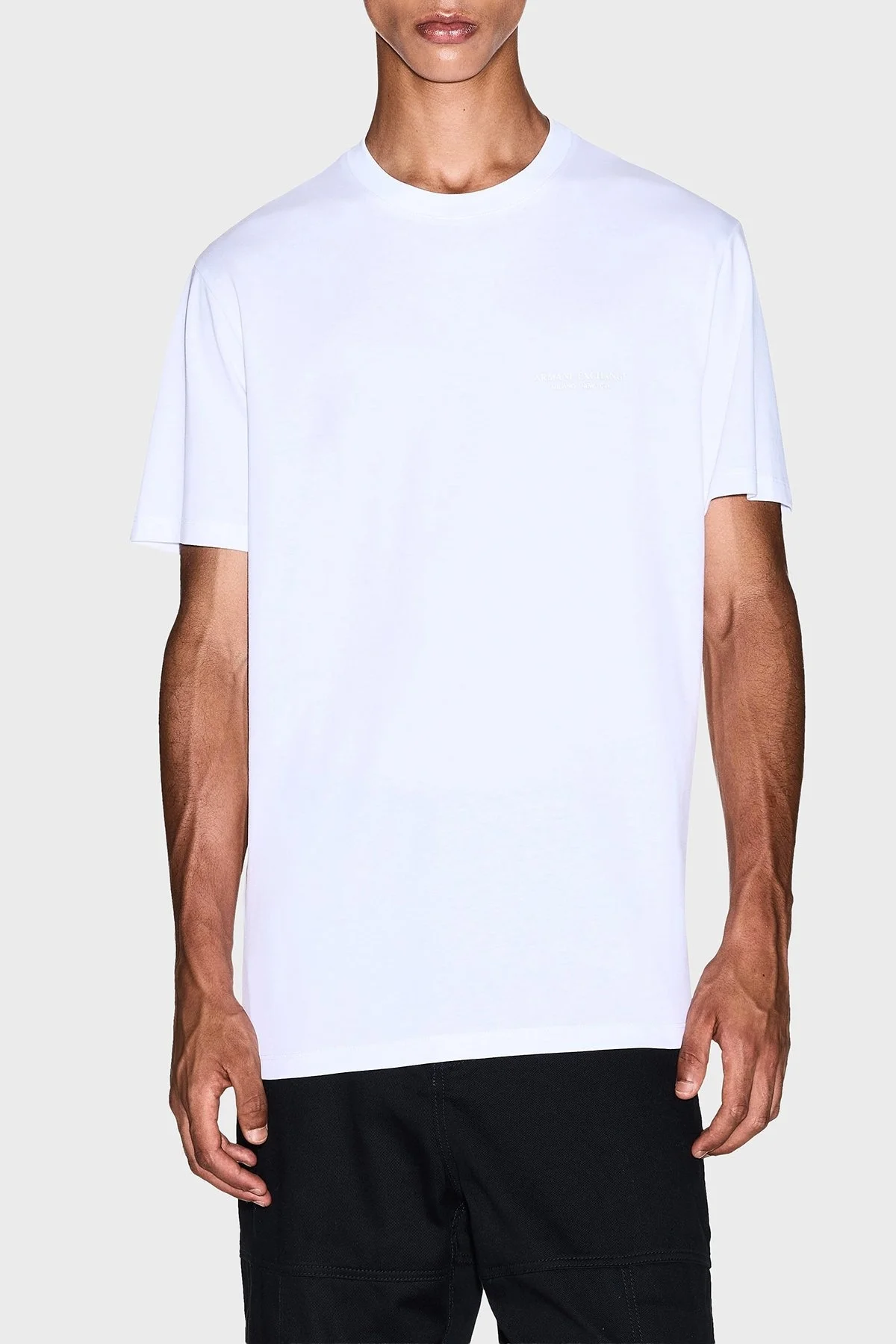 Armani Exchange % 100 Pamuk Regular Fit Bisiklet Yaka Erkek T Shirt XM001281 AF10361 U0002 BEYAZ - 1