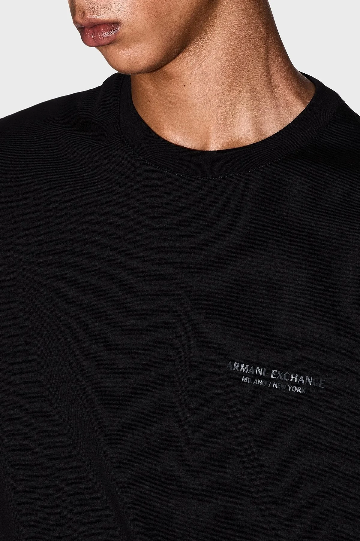 Armani Exchange % 100 Pamuk Regular Fit Bisiklet Yaka Erkek T Shirt XM001281 AF10361 UC001 SİYAH - 4