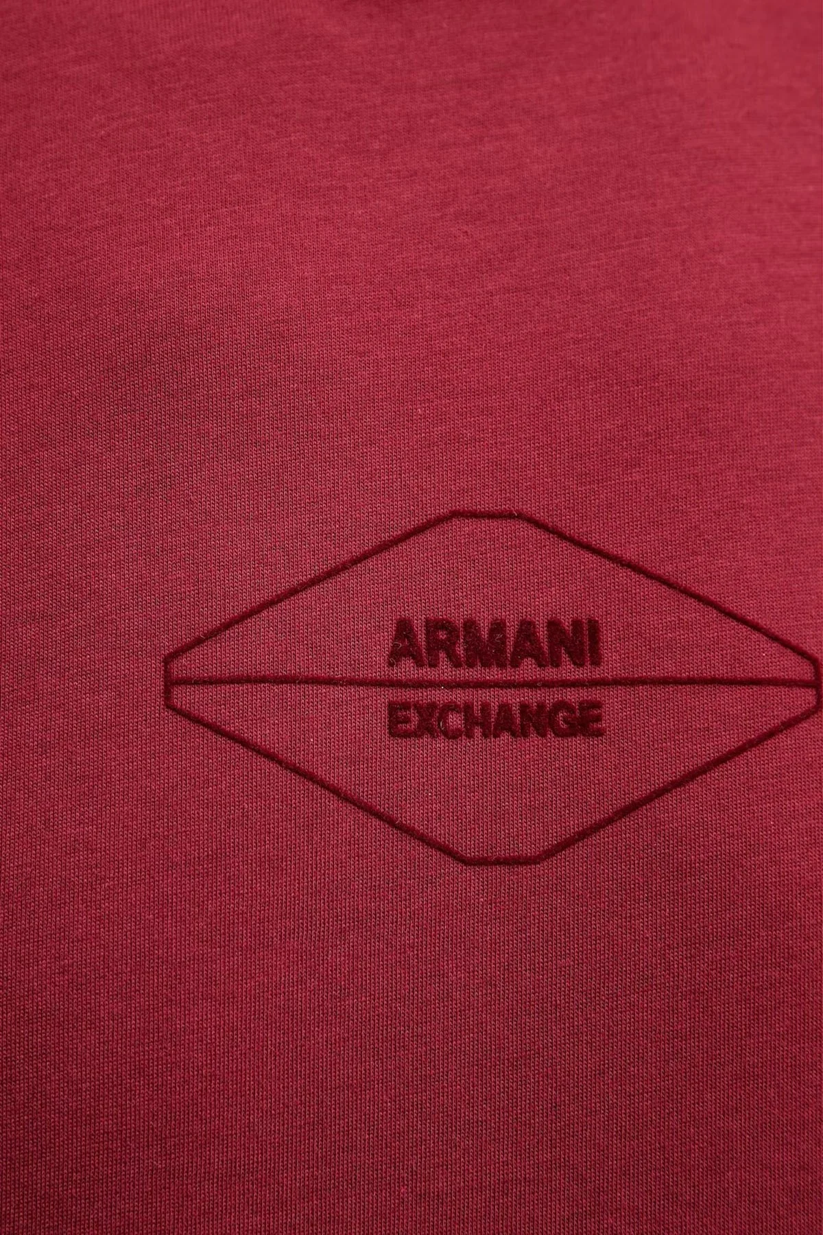 Armani Exchange % 100 Pamuk Regular Fit Bisiklet Yaka Erkek T Shirt XM001442 AF10358 UA328 BORDO - 5