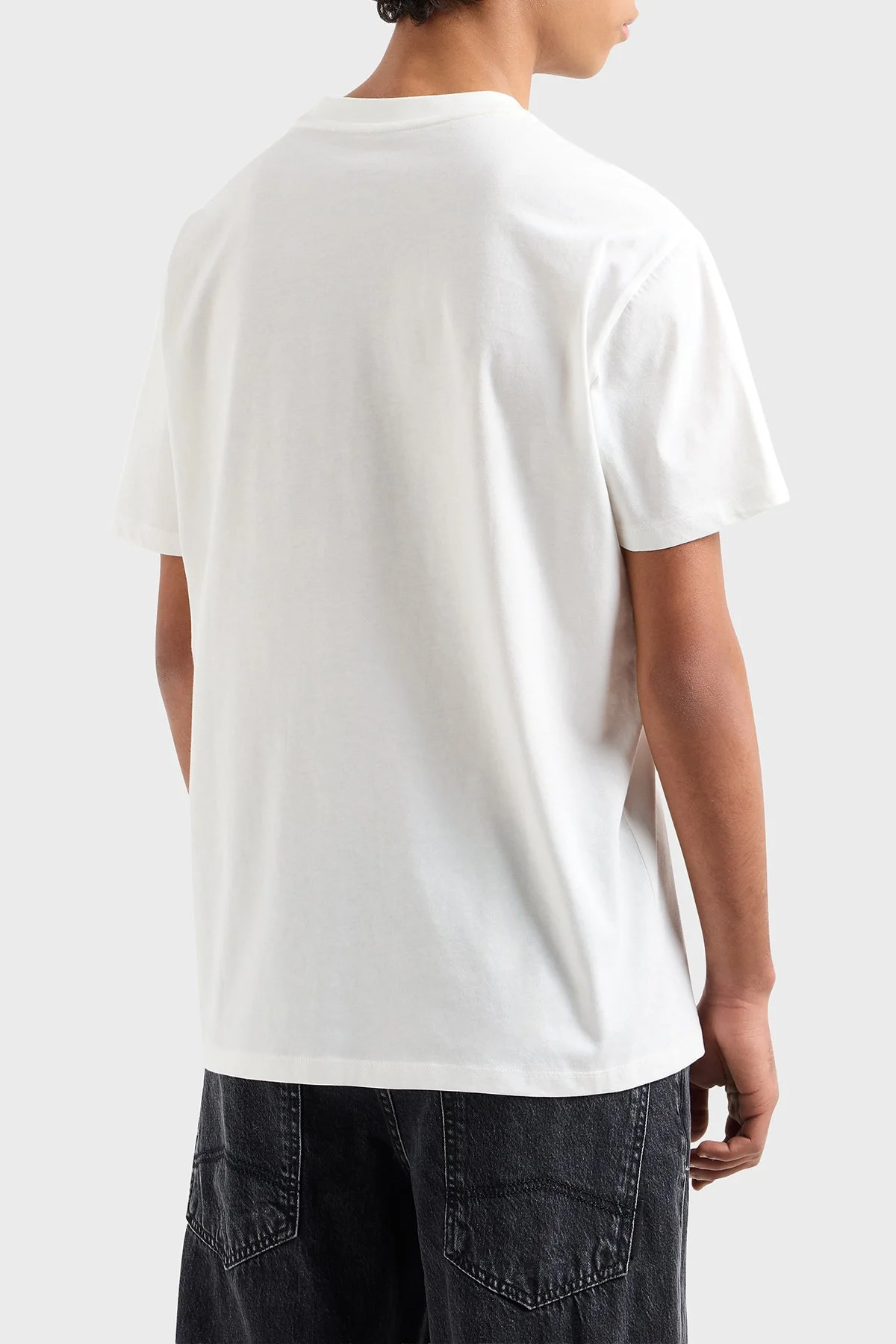 Armani Exchange % 100 Pamuk Regular Fit Bisiklet Yaka Erkek T Shirt XM002467 AF10356 U0009 BEYAZ - 3