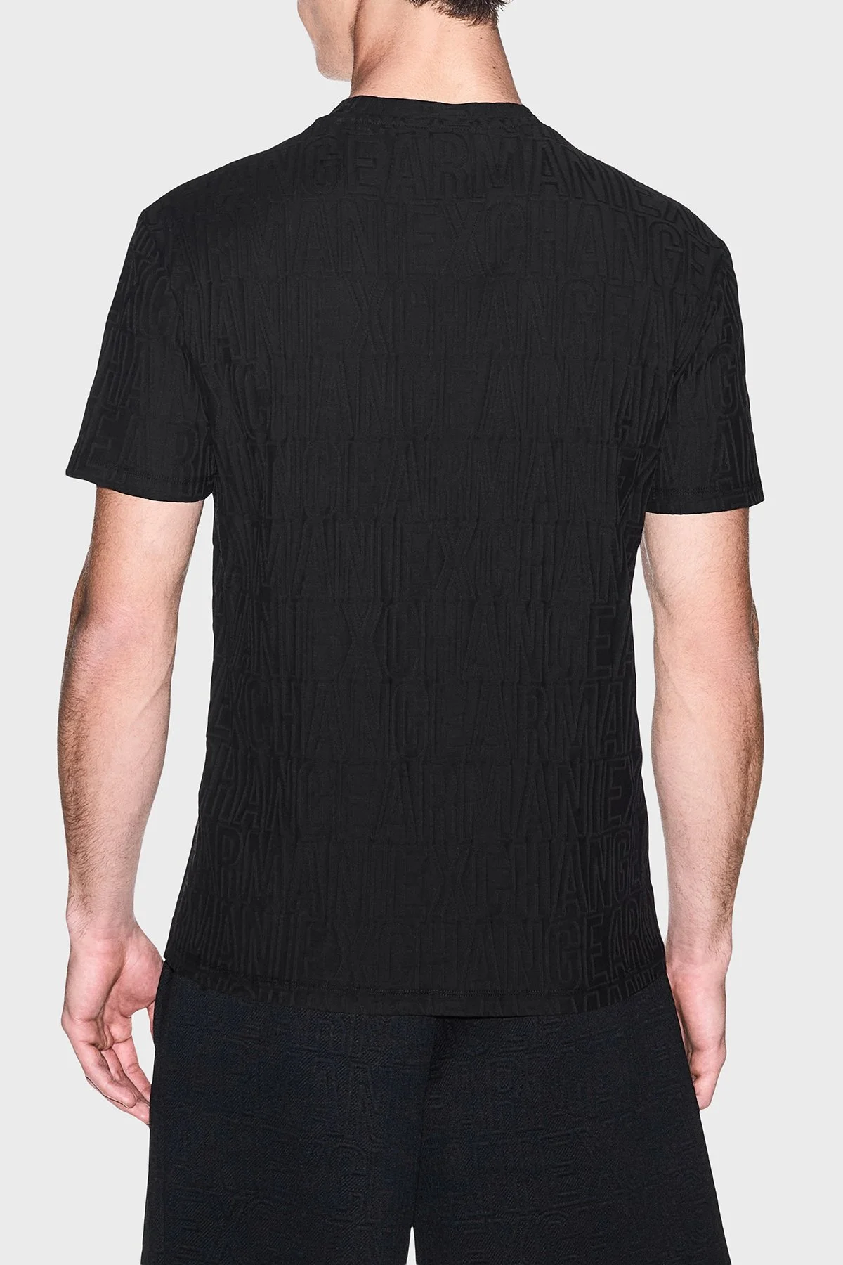 Armani Exchange % 100 Pamuk Regular Fit Bisiklet Yaka Erkek T Shirt XM003073 AF10337 UC001 Siyah - 3