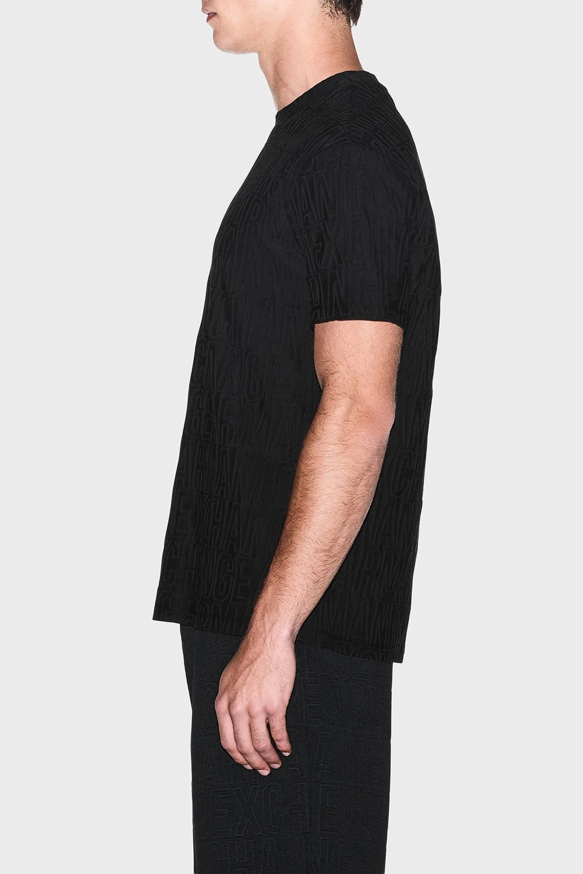 Armani Exchange % 100 Pamuk Regular Fit Bisiklet Yaka Erkek T Shirt XM003073 AF10337 UC001 Siyah - 4