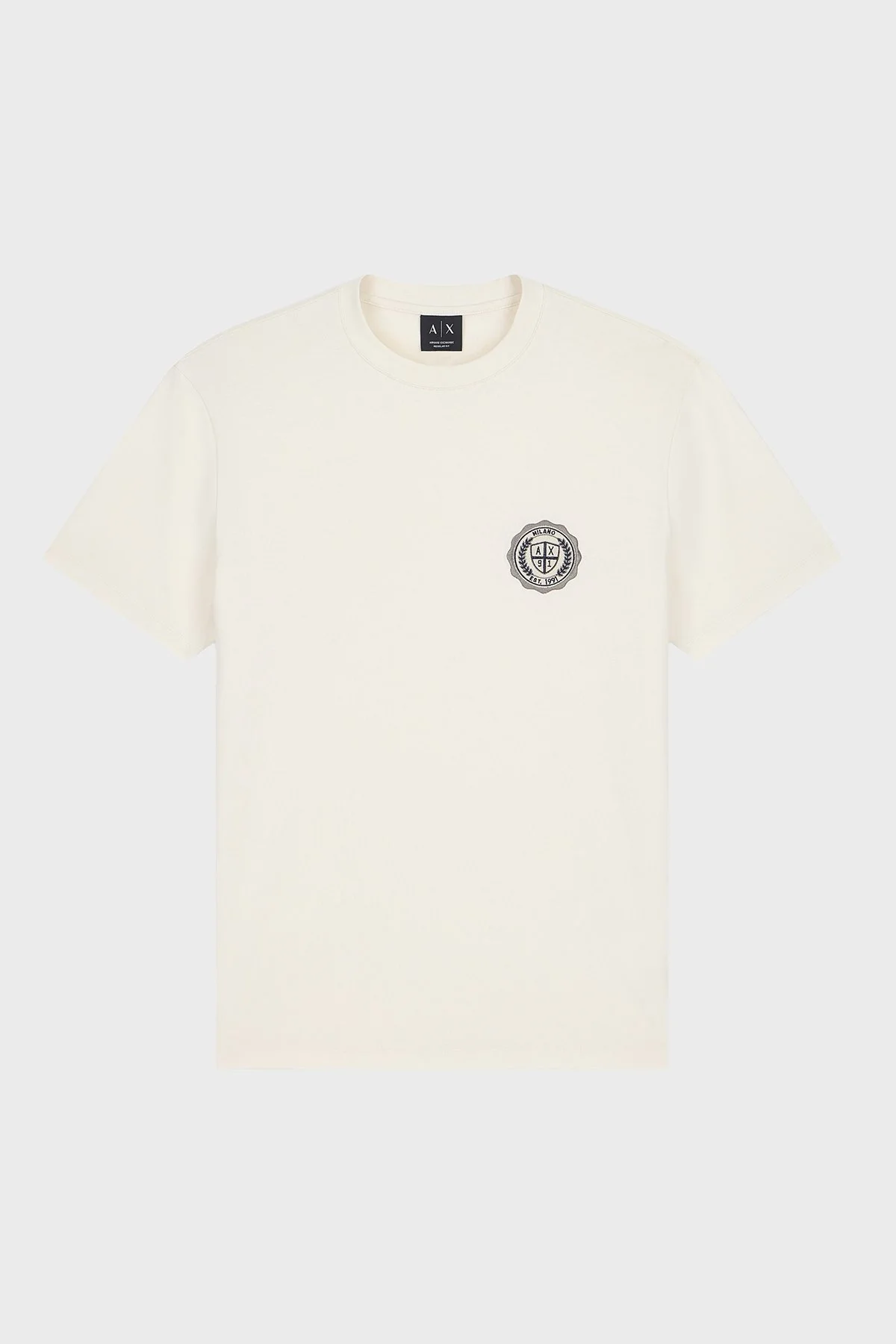 Armani Exchange % 100 Pamuk Regular Fit Bisiklet Yaka Erkek T Shirt XM003078 AF10361 U0007 Kırık beyaz - 5