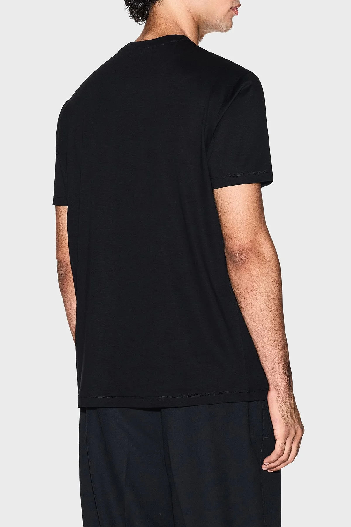 Armani Exchange % 100 Pamuk Regular Fit Bisiklet Yaka Logolu Erkek T Shirt XM001479 AF10364 UC001 SİYAH - 8