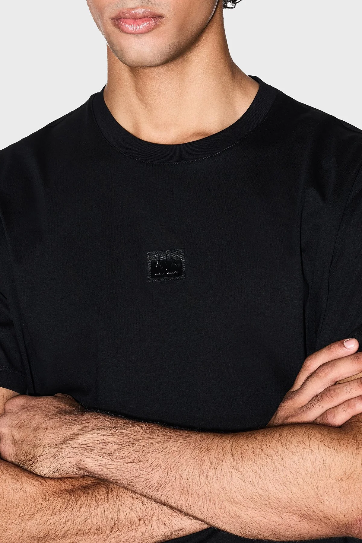 Armani Exchange % 100 Pamuk Regular Fit Bisiklet Yaka Logolu Erkek T Shirt XM001479 AF10364 UC001 SİYAH - 9