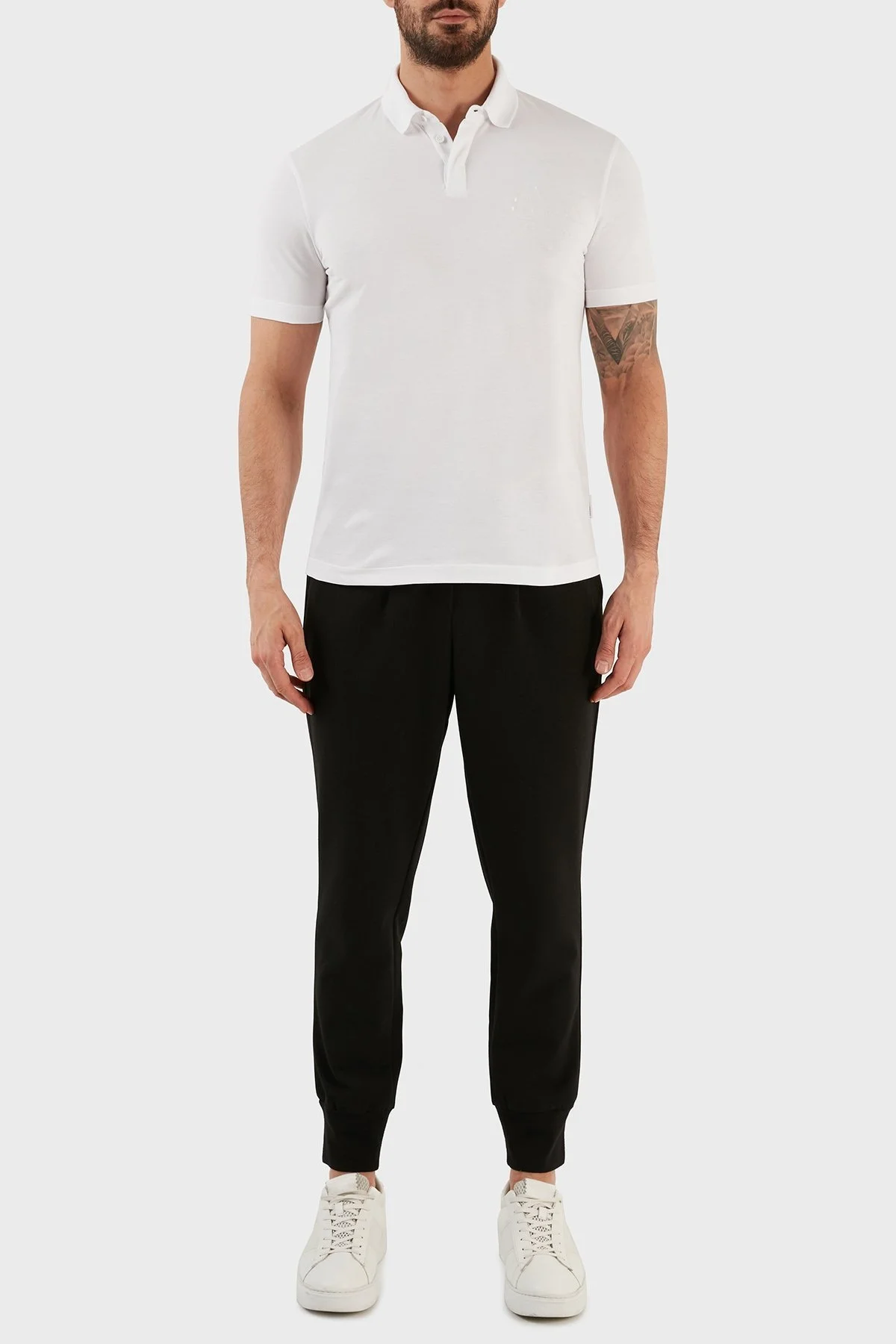 Armani Exchange % 100 Pamuk Regular Fit Düğmeli Polo T Shirt Erkek Polo Yaka T Shirt 3RZFCA ZJMBZ 1100 BEYAZ - 5