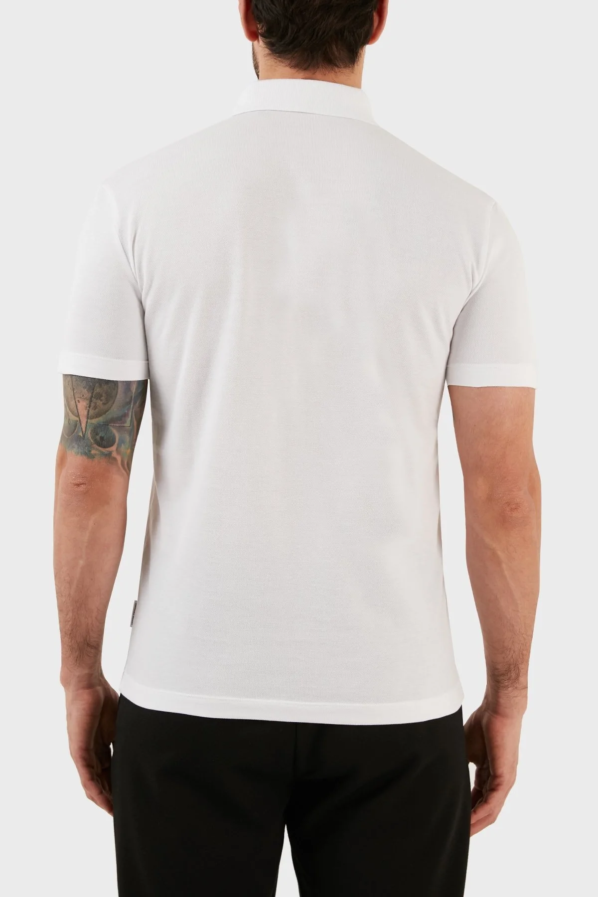 Armani Exchange % 100 Pamuk Regular Fit Düğmeli Polo T Shirt Erkek Polo Yaka T Shirt 3RZFCA ZJMBZ 1100 BEYAZ - 6