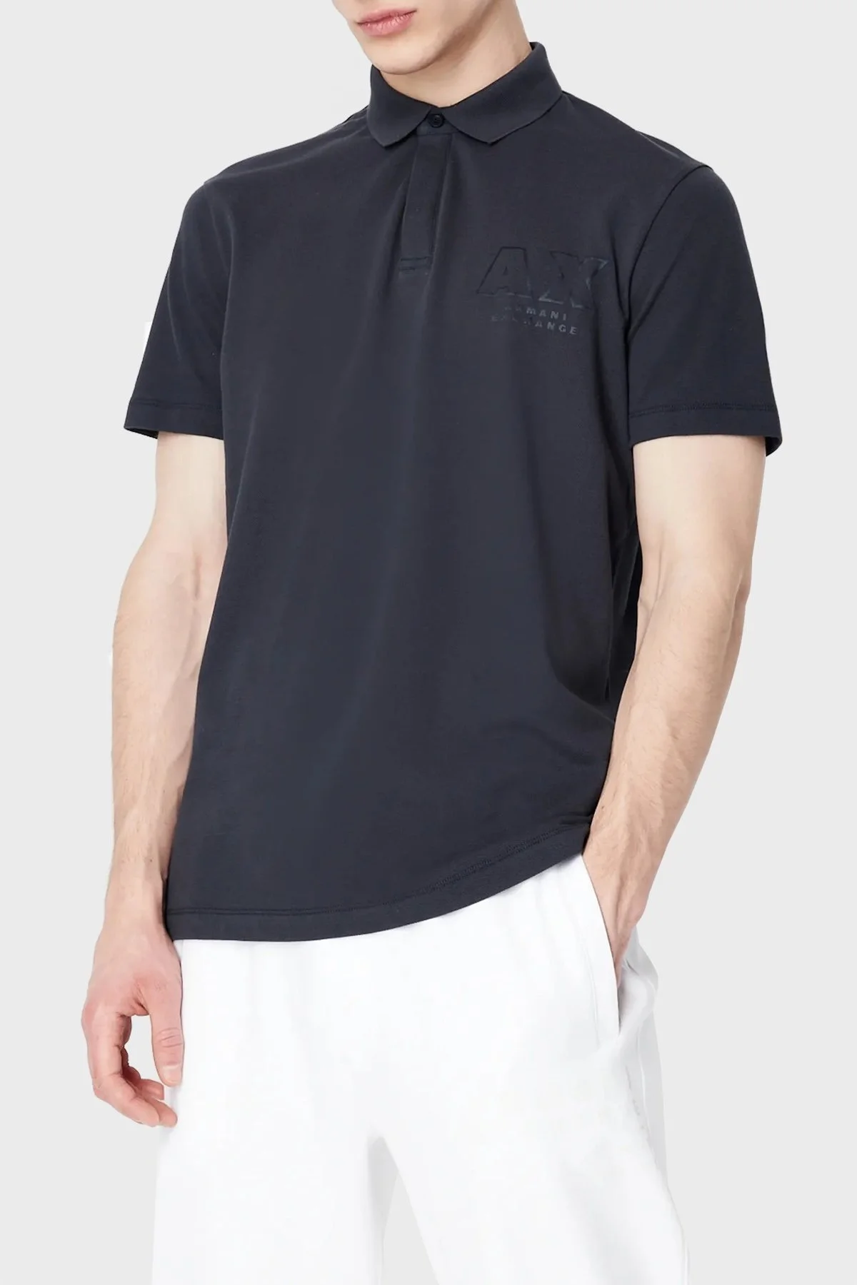 Armani Exchange % 100 Pamuk Regular Fit Düğmeli Polo T Shirt Erkek Polo Yaka T Shirt 3RZFCA ZJMBZ 1510 LACİVERT - 1