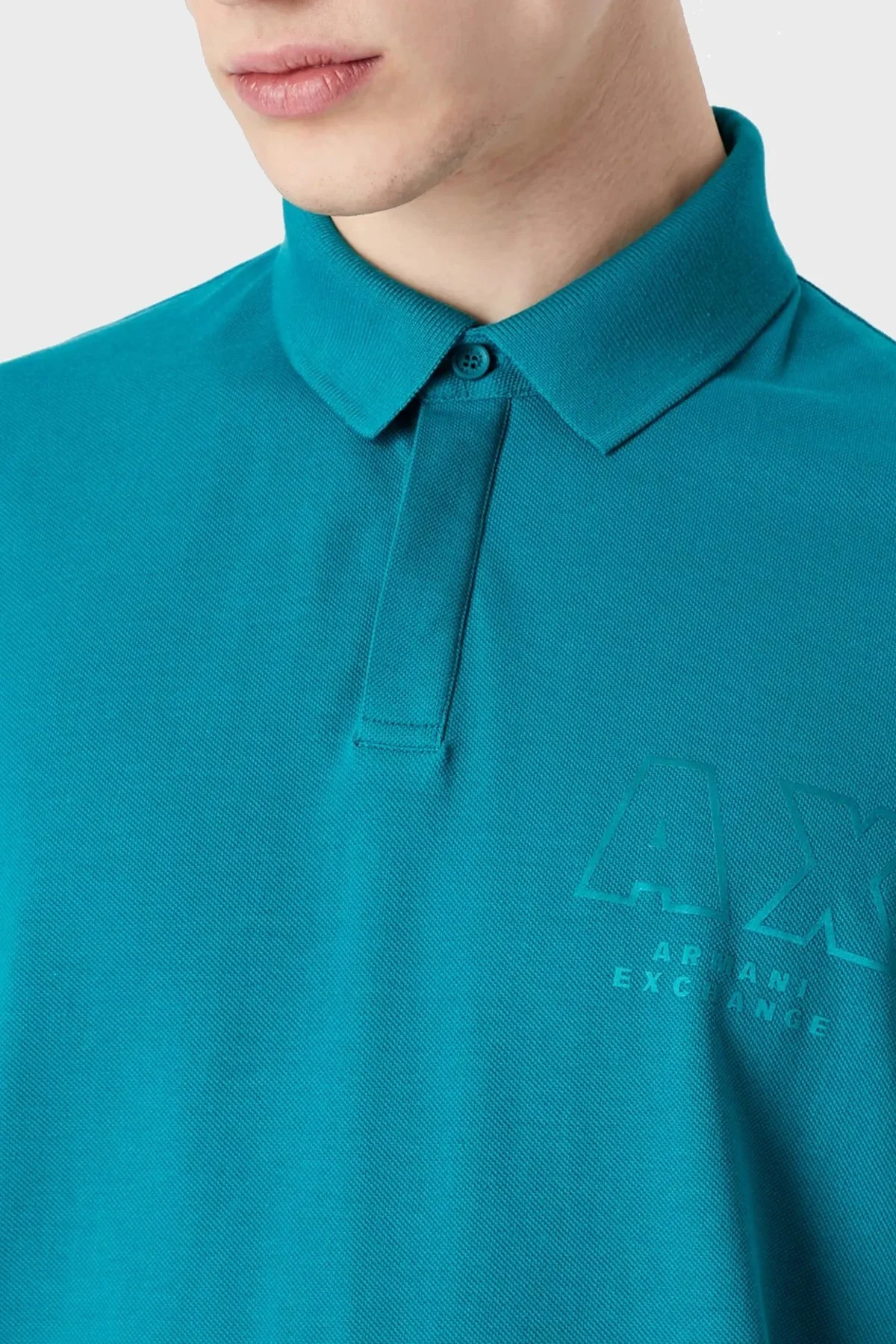 Armani Exchange % 100 Pamuk Regular Fit Düğmeli Erkek Polo T Shirt 3RZFCA ZJMBZ 15CL TURKUAZ - 3