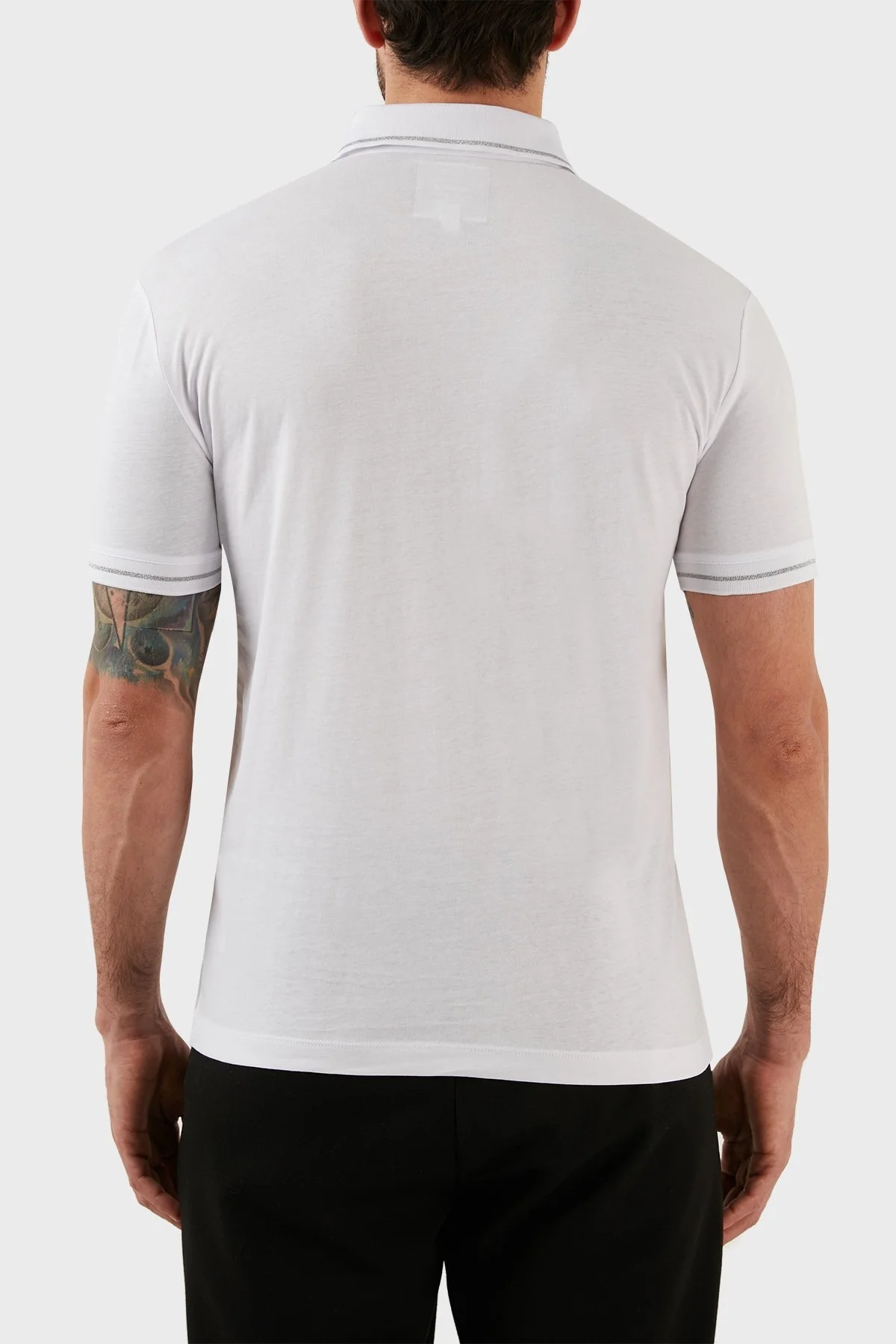 Armani Exchange % 100 Pamuk Regular Fit Düğmeli Polo T Shirt Erkek Polo Yaka T Shirt 8NZFPQ ZJH4Z 1100 BEYAZ - 6
