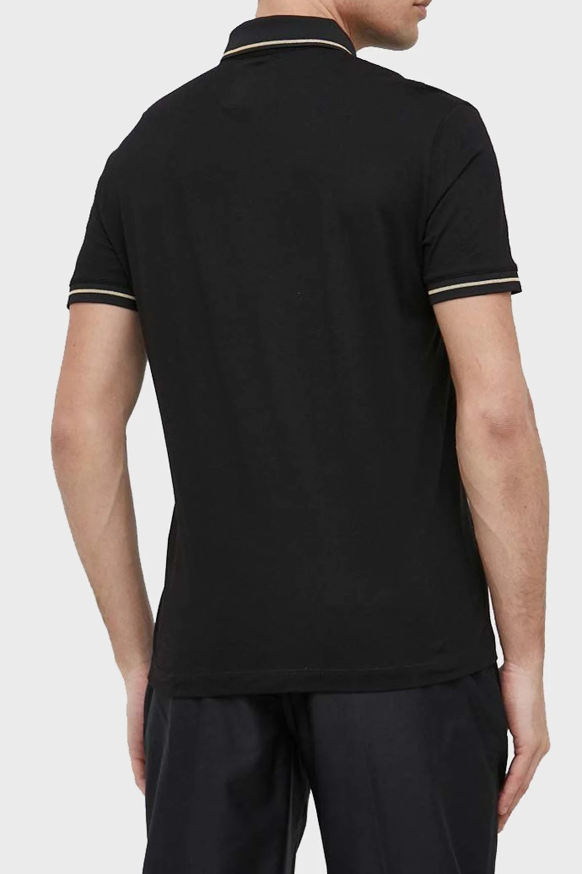 Armani Exchange % 100 Pamuk Regular Fit Düğmeli Polo T Shirt Erkek Polo Yaka T Shirt 8NZFPQ ZJH4Z 1200 SİYAH - 2