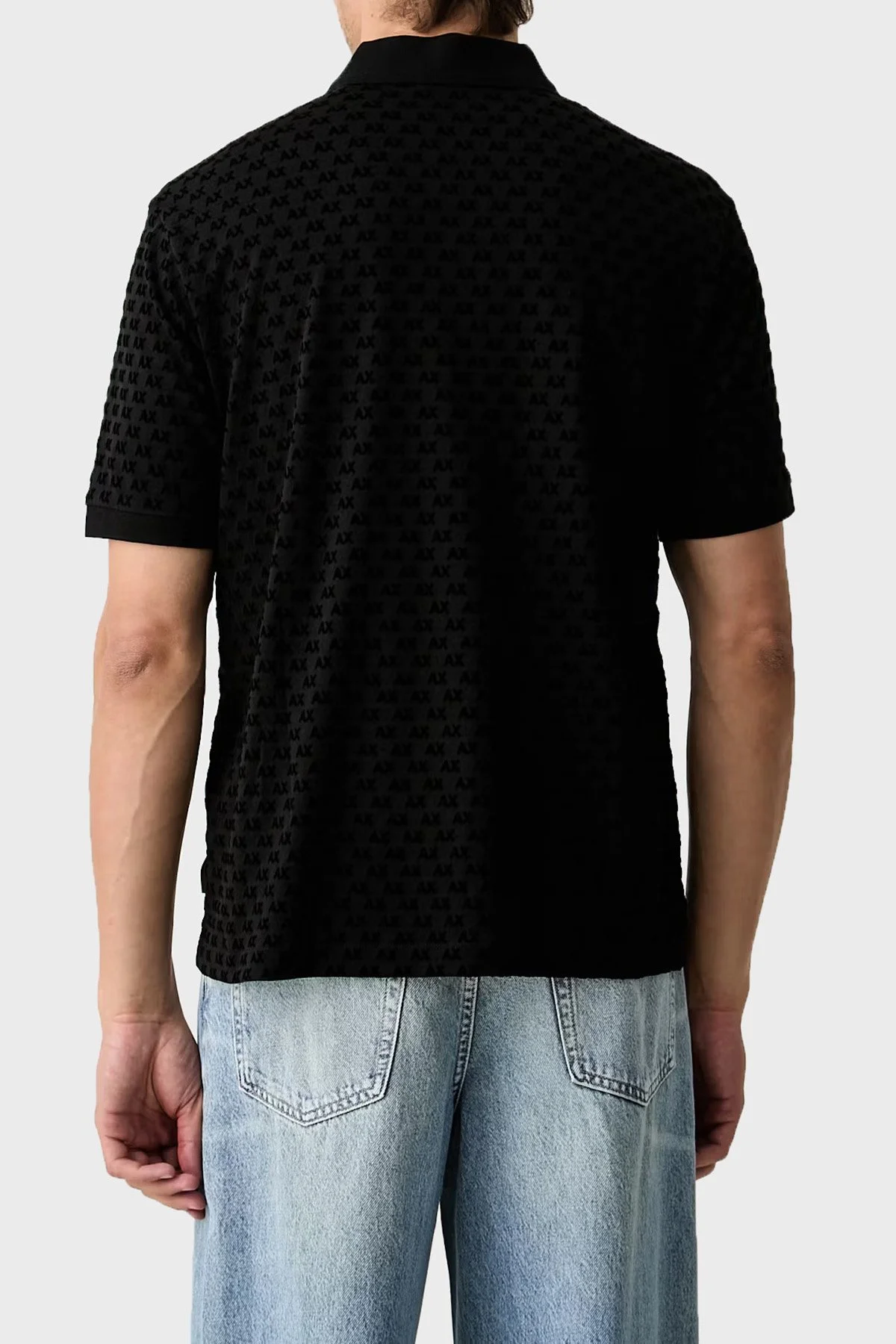 Armani Exchange % 100 Pamuk Regular Fit Düğmeli Erkek Polo XM002905 AF10356 UC001 Siyah - 3