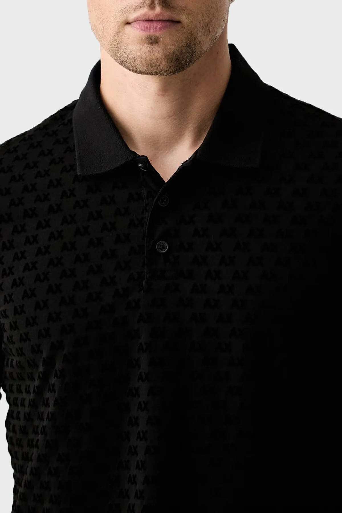 Armani Exchange % 100 Pamuk Regular Fit Düğmeli Erkek Polo XM002905 AF10356 UC001 Siyah - 4