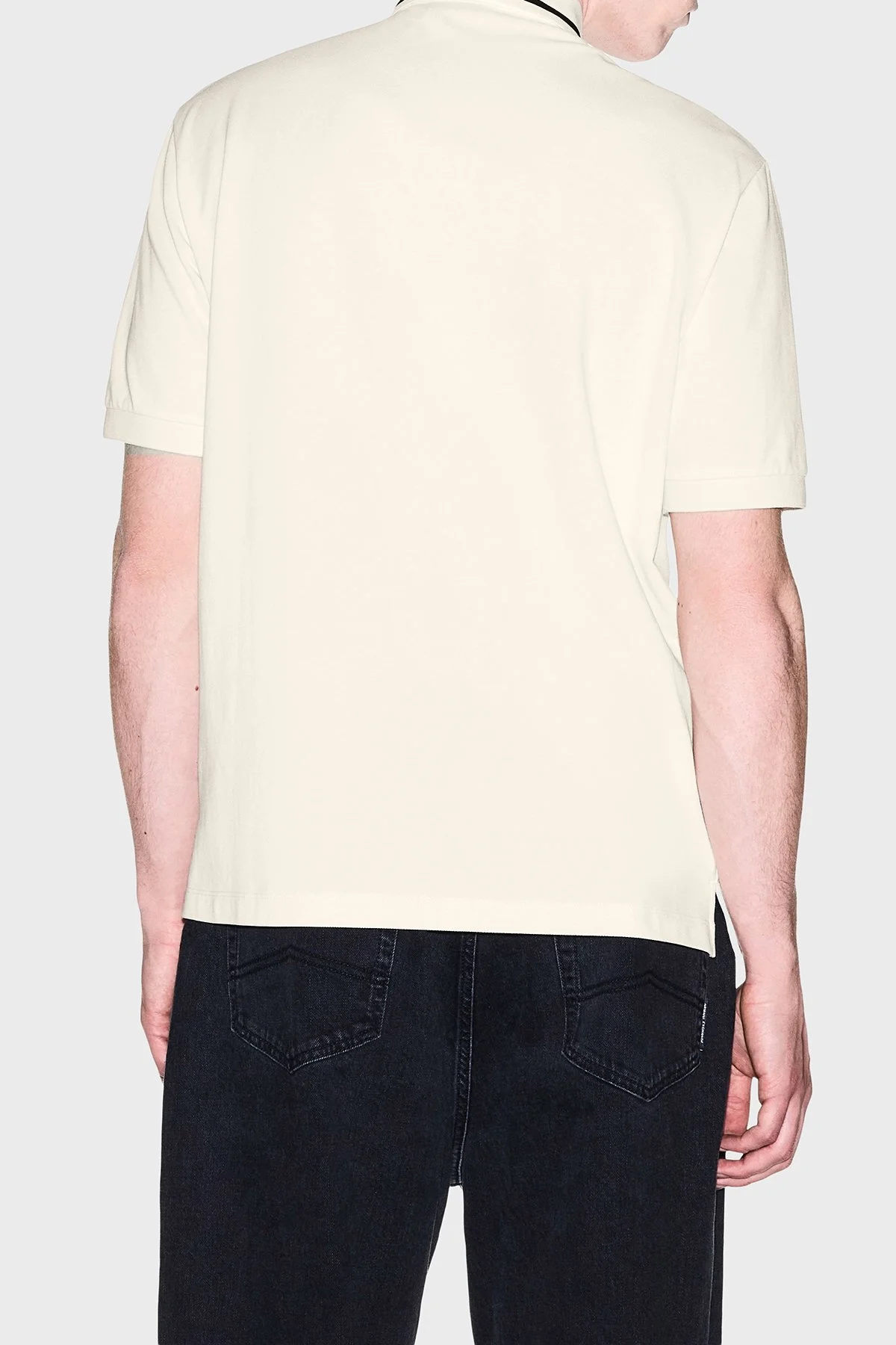 Armani Exchange % 100 Pamuk Regular Fit Düğmeli Erkek Polo XM002932 AF13026 U0007 Kırık beyaz - 3