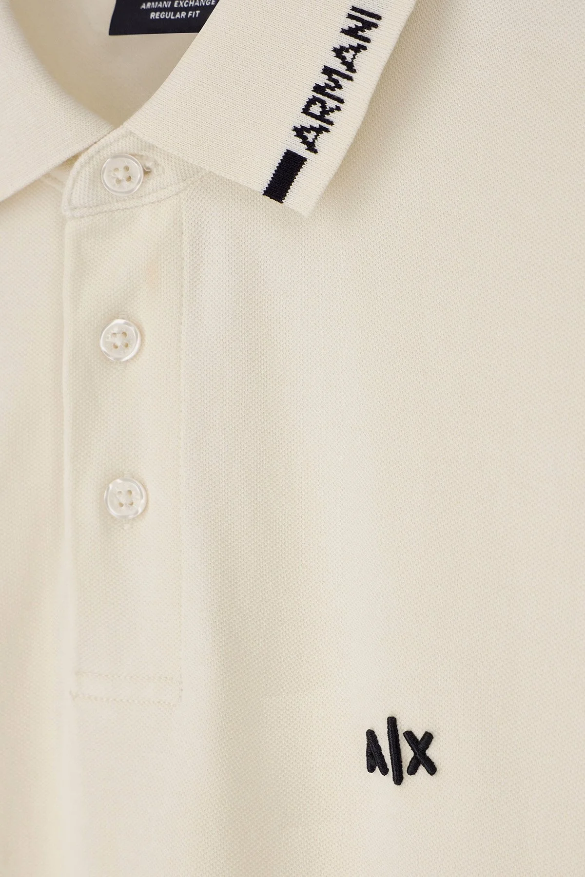 Armani Exchange % 100 Pamuk Regular Fit Düğmeli Erkek Polo XM002932 AF13026 U0007 Kırık beyaz - 5