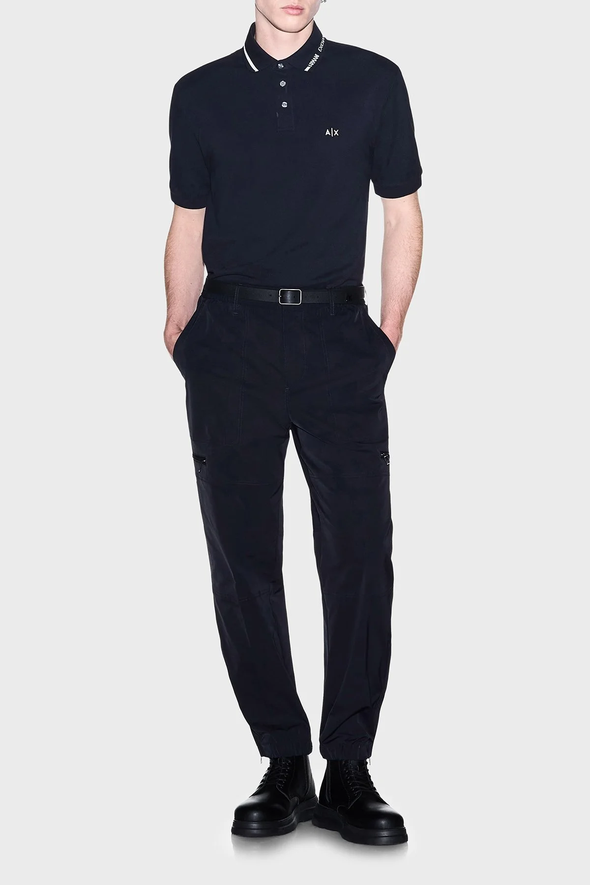 Armani Exchange % 100 Pamuk Regular Fit Düğmeli Erkek Polo XM002932 AF13026 UB101 Lacivert - 2