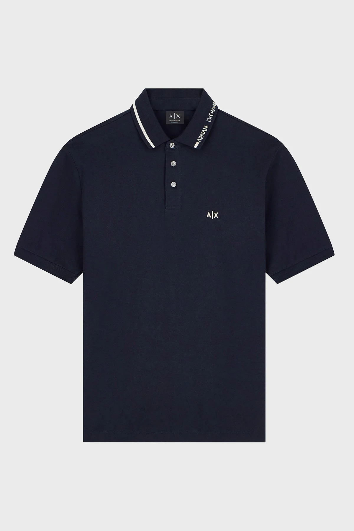 Armani Exchange % 100 Pamuk Regular Fit Düğmeli Erkek Polo XM002932 AF13026 UB101 Lacivert - 4