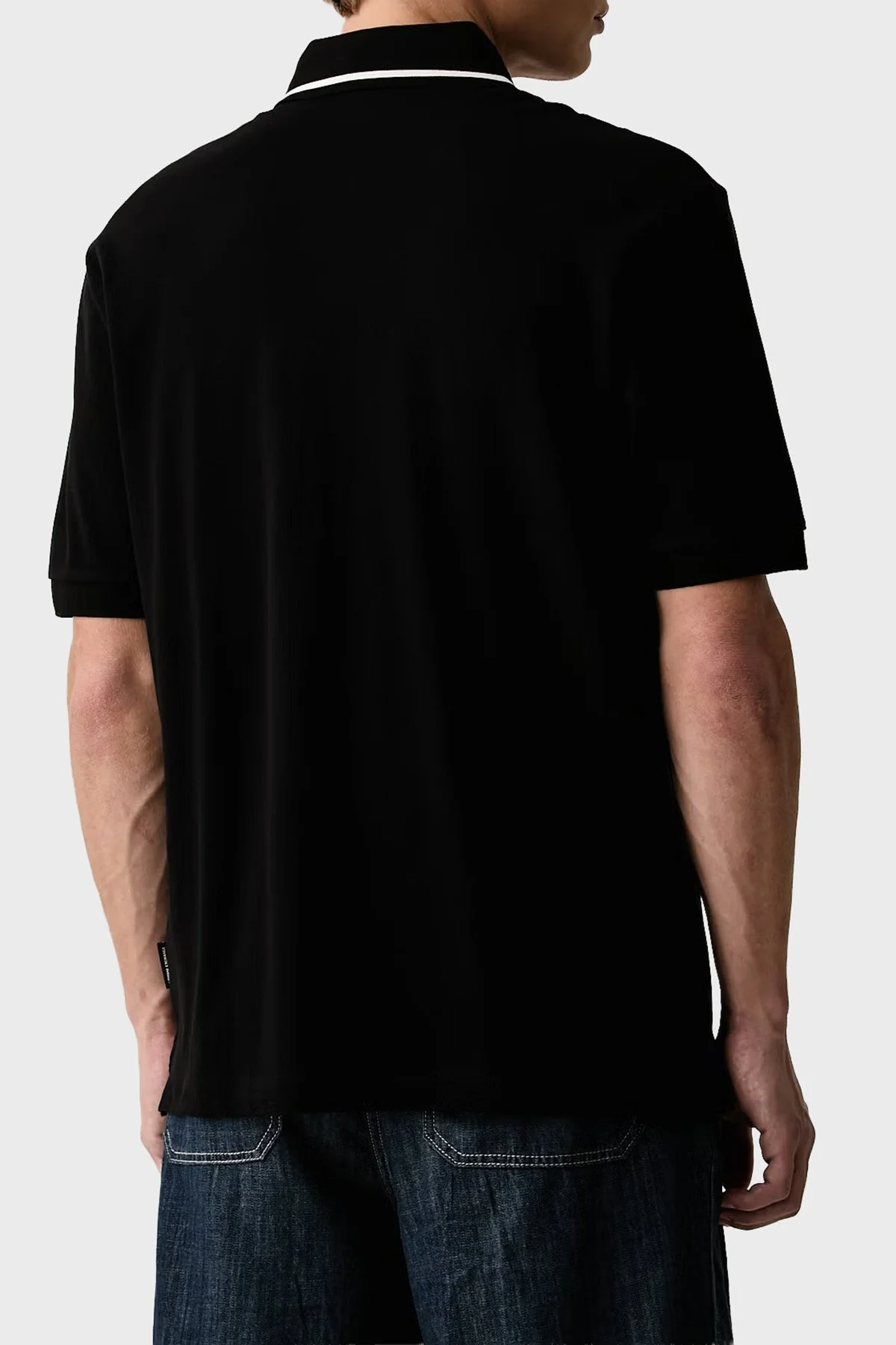 Armani Exchange % 100 Pamuk Regular Fit Düğmeli Erkek Polo XM002932 AF13026 UC001 Siyah - 3