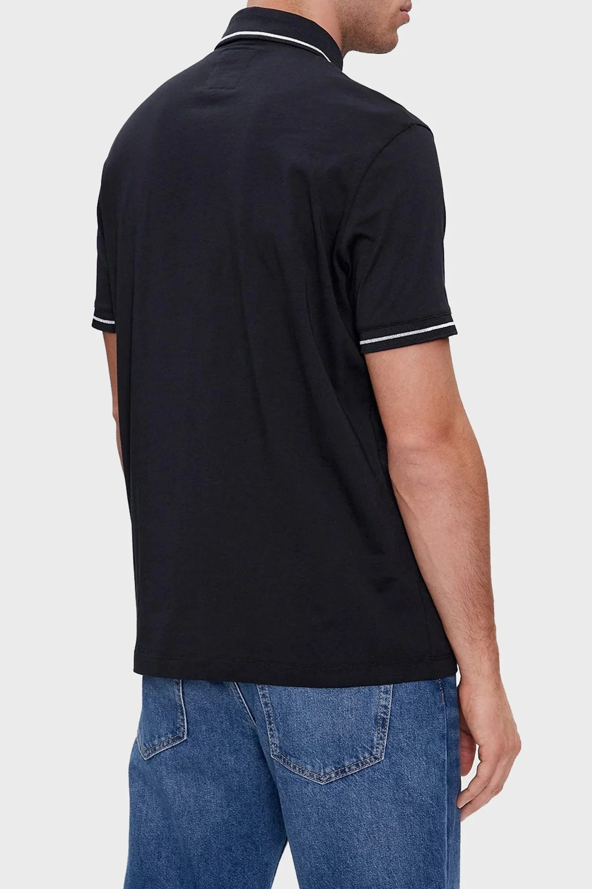 Armani Exchange % 100 Pamuk Regular Fit Düğmeli Erkek Polo Yaka T Shirt 8NZFPQ ZJH4Z 1510 LACİVERT - 3