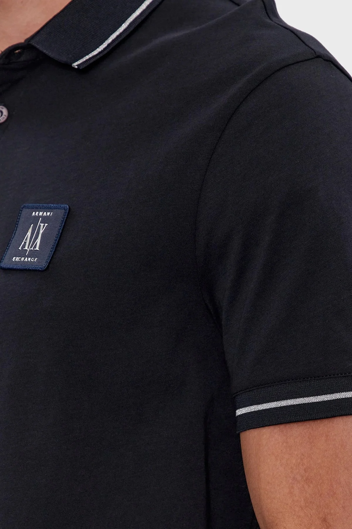 Armani Exchange % 100 Pamuk Regular Fit Düğmeli Erkek Polo Yaka T Shirt 8NZFPQ ZJH4Z 1510 LACİVERT - 4