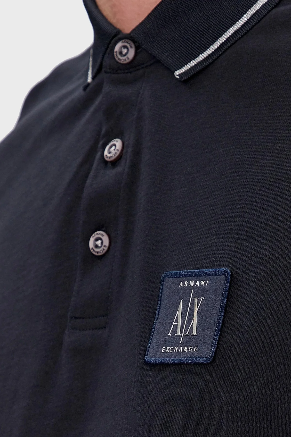 Armani Exchange % 100 Pamuk Regular Fit Düğmeli Erkek Polo Yaka T Shirt 8NZFPQ ZJH4Z 1510 LACİVERT - 5