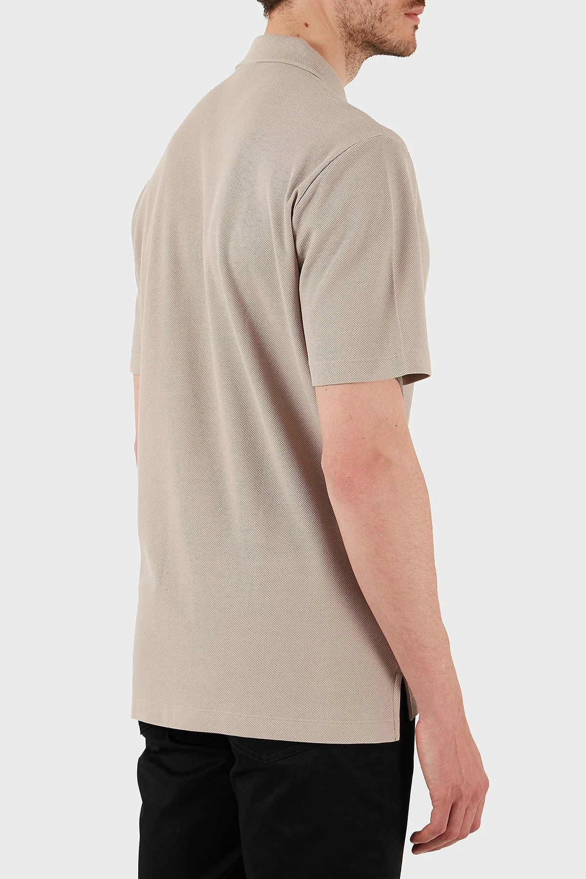 Armani Exchange % 100 Pamuk Regular Fit Düğmeli Erkek Polo Yaka T Shirt XM000356 AF12758 U6154 GRİ - 8