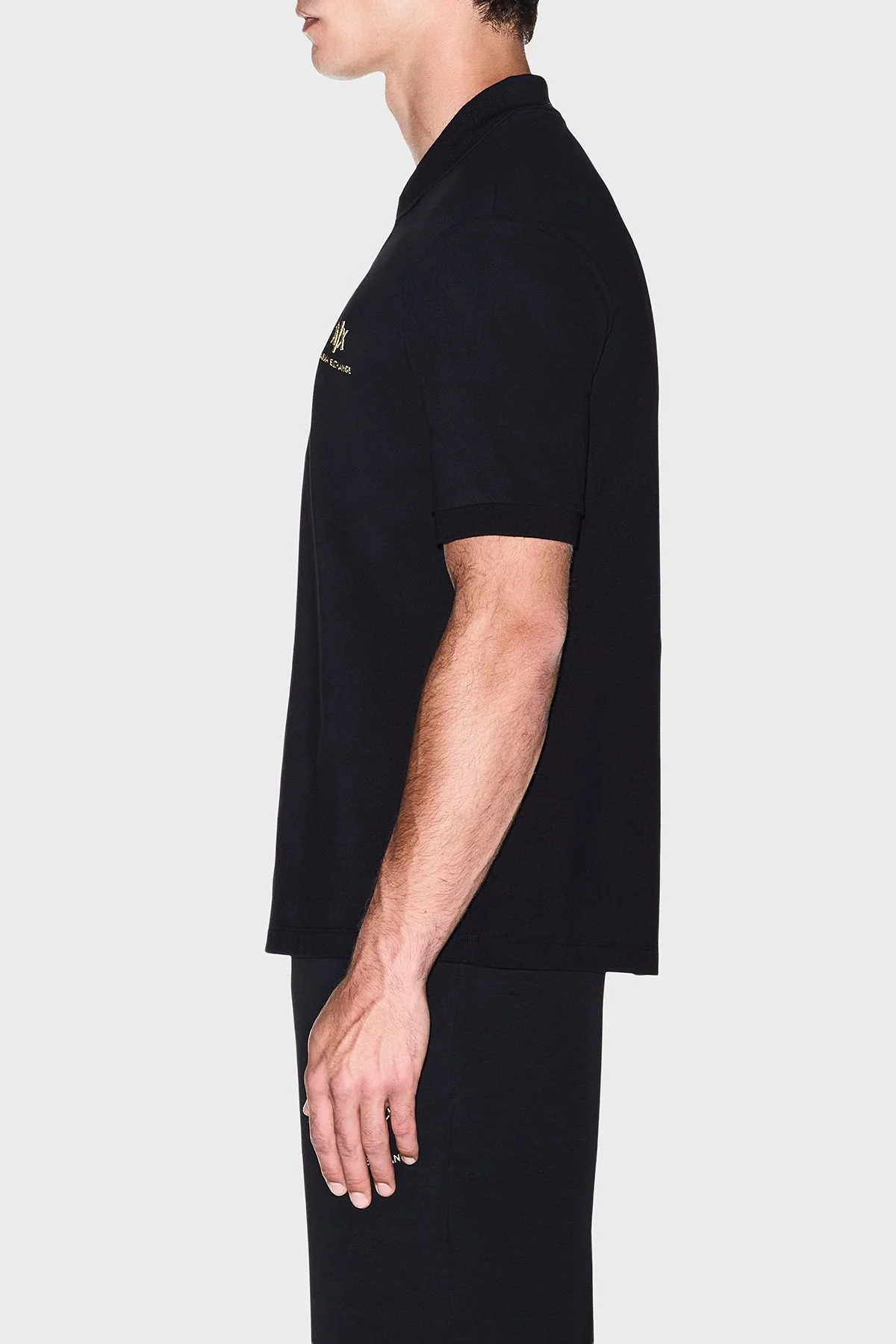 Armani Exchange % 100 Pamuk Regular Fit Düğmeli Gömlek Erkek Polo XM003554 AF13026 UC001 Siyah - 4