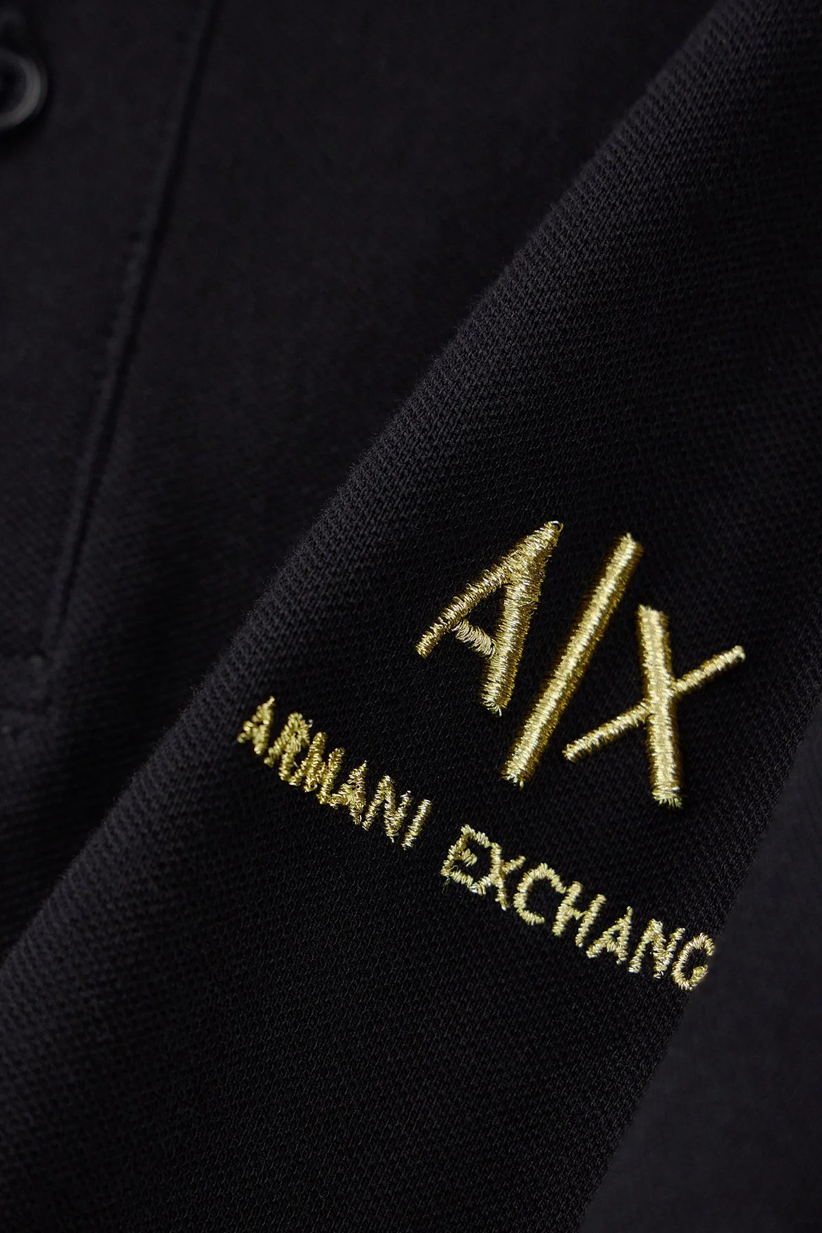 Armani Exchange % 100 Pamuk Regular Fit Düğmeli Gömlek Erkek Polo XM003554 AF13026 UC001 Siyah - 5