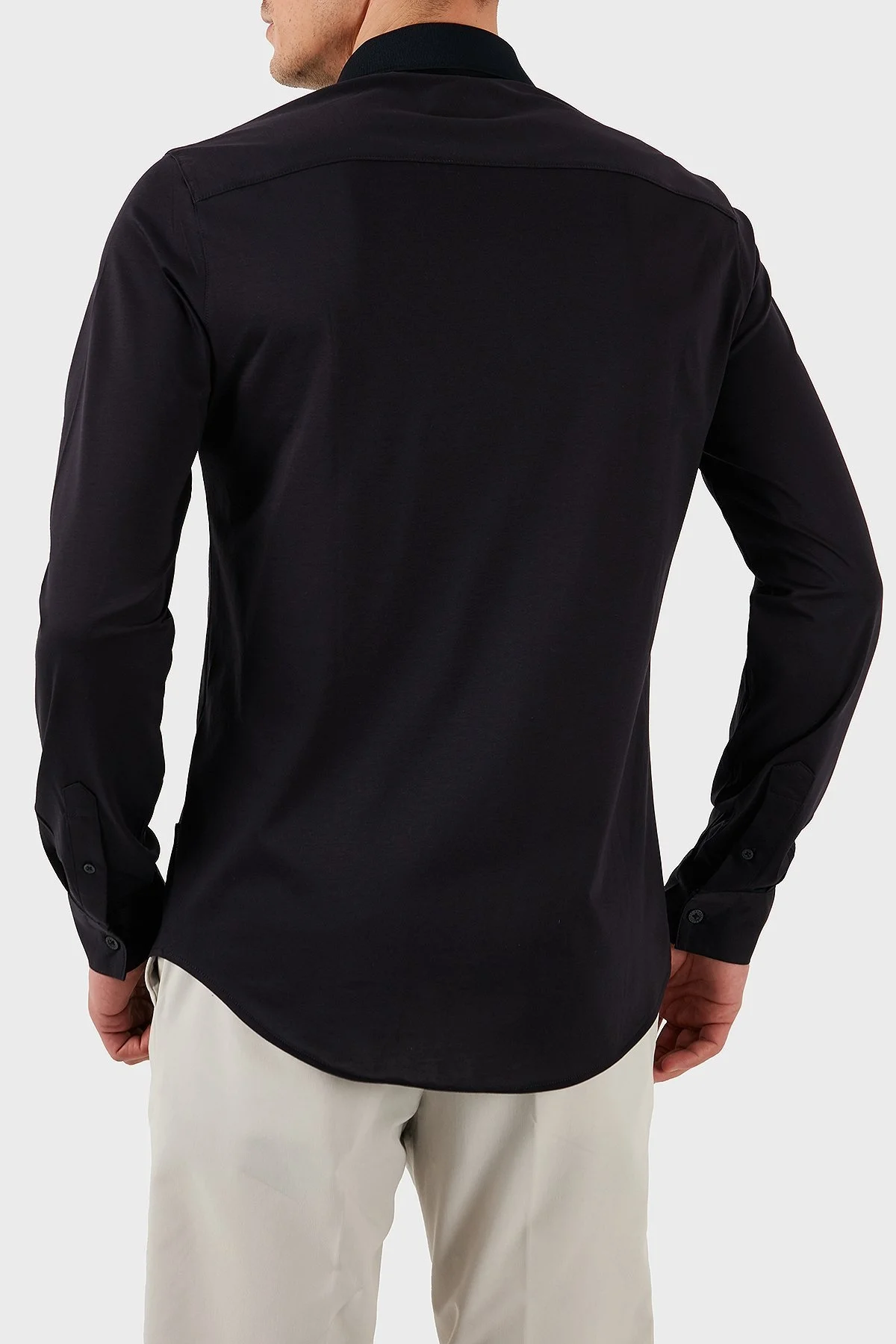 Armani Exchange % 100 Pamuk Regular Fit Düz Yaka Erkek Gömlek XM000497 AF10364 UB101 LACİVERT - 9