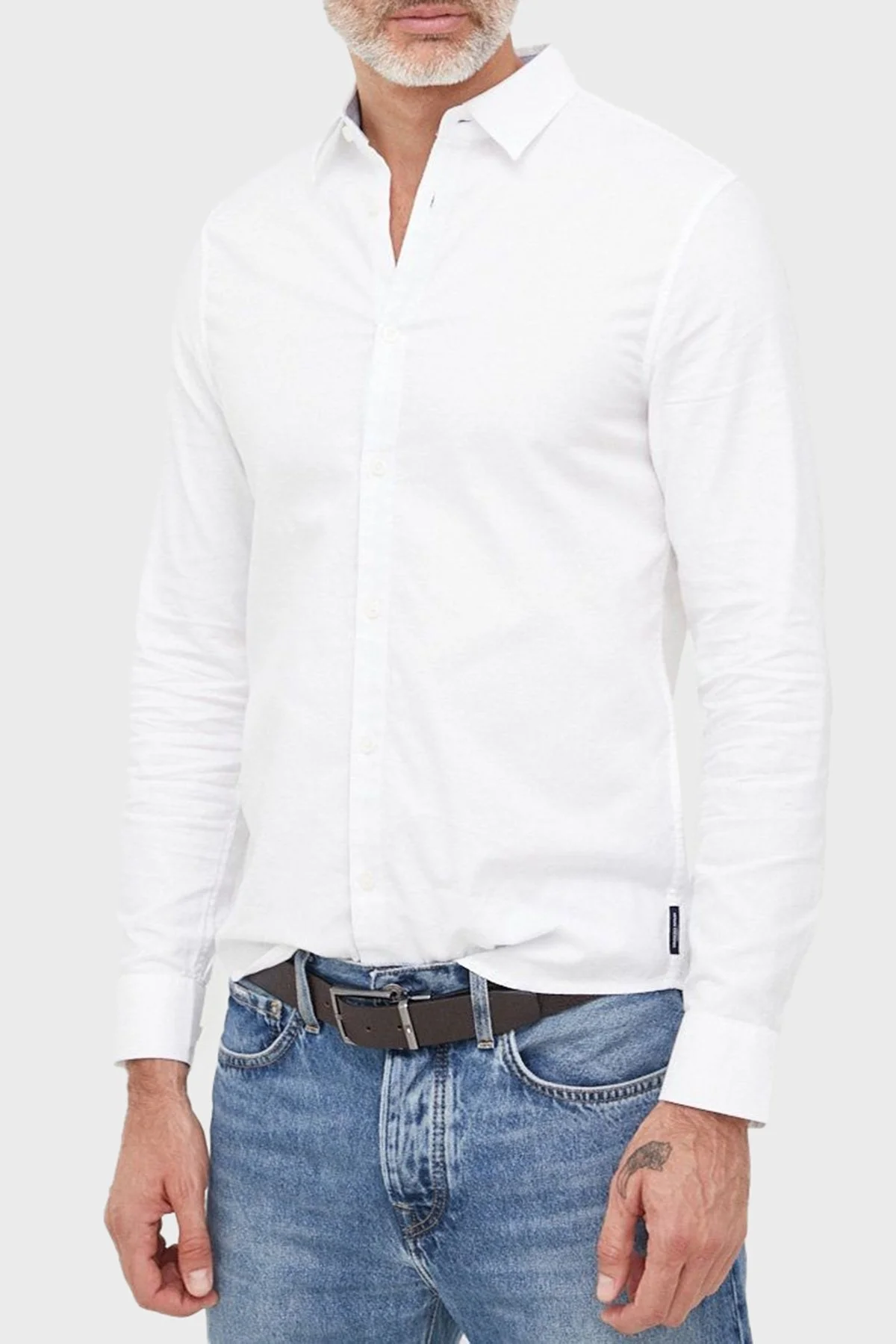 Armani Exchange % 100 Pamuk Regular Fit Erkek Gömlek 8NZCGB Z8ANZ 0130 BEYAZ - 6