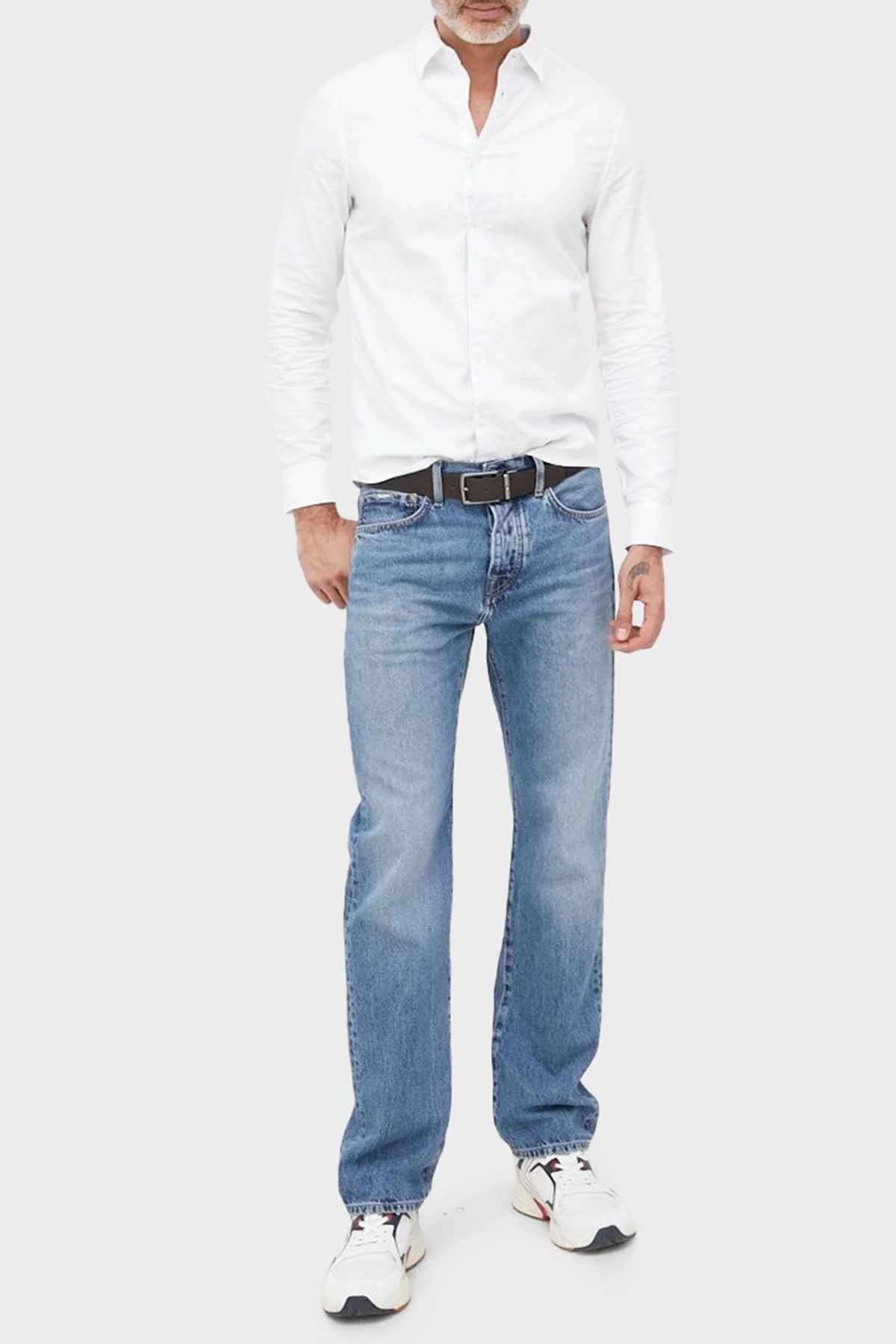 Armani Exchange % 100 Pamuk Regular Fit Erkek Gömlek 8NZCGB Z8ANZ 0130 BEYAZ - 7