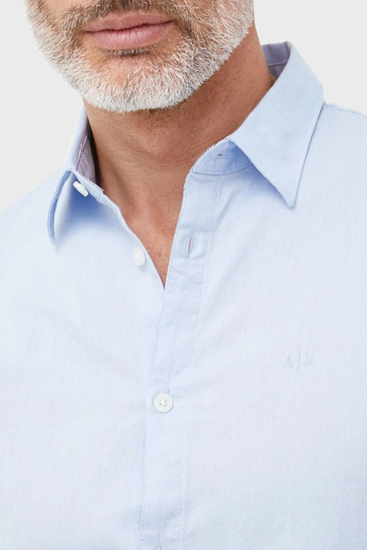 Armani Exchange % 100 Pamuk Regular Fit Erkek Gömlek 8NZCGB Z8ANZ 0536 AÇIK MAVİ - 4