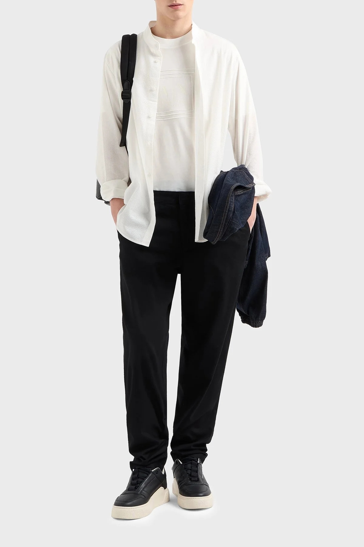 Armani Exchange % 100 Pamuk Regular Fit Erkek Gömlek XM000429 AF13141 U0009 BEYAZ - 7