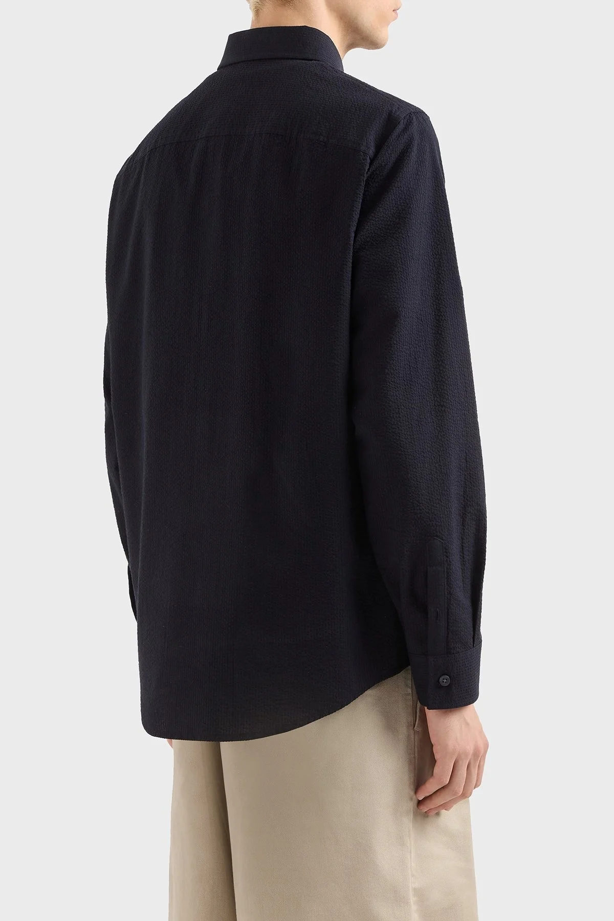 Armani Exchange % 100 Pamuk Regular Fit Erkek Gömlek XM000429 AF13141 UB101 LACİVERT - 8