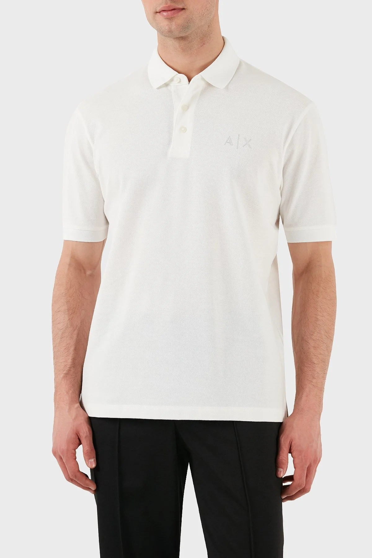 Armani Exchange % 100 Pamuk Regular Fit Erkek Polo Yaka T Shirt XM000330 AF10366 U0009 BEYAZ - 7