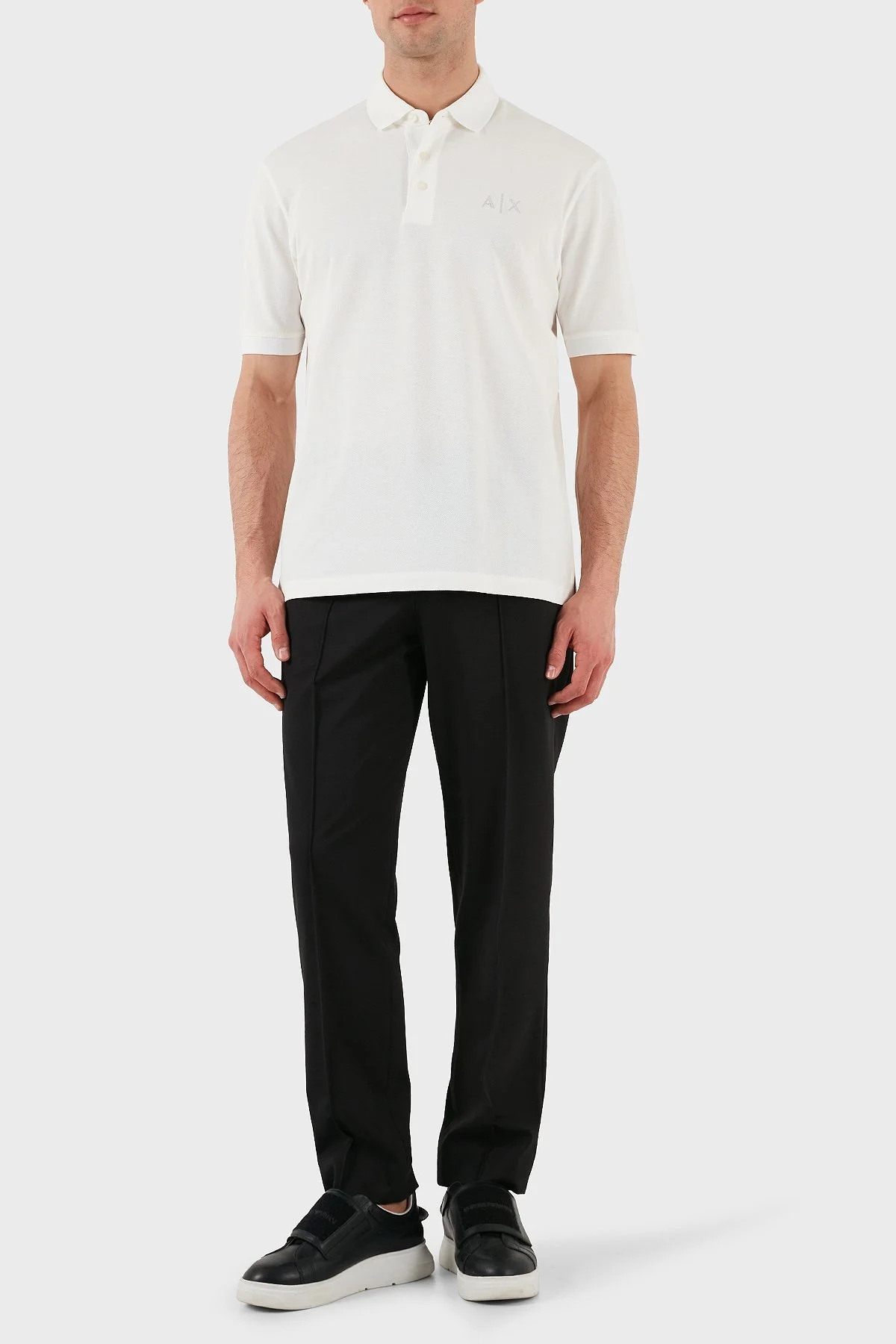 Armani Exchange % 100 Pamuk Regular Fit Erkek Polo Yaka T Shirt XM000330 AF10366 U0009 BEYAZ - 8