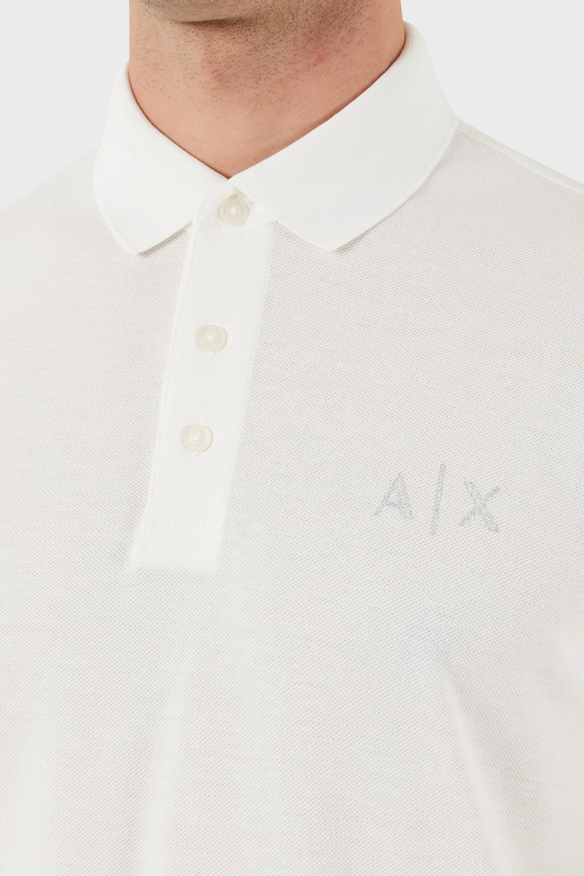 Armani Exchange % 100 Pamuk Regular Fit Erkek Polo Yaka T Shirt XM000330 AF10366 U0009 BEYAZ - 12