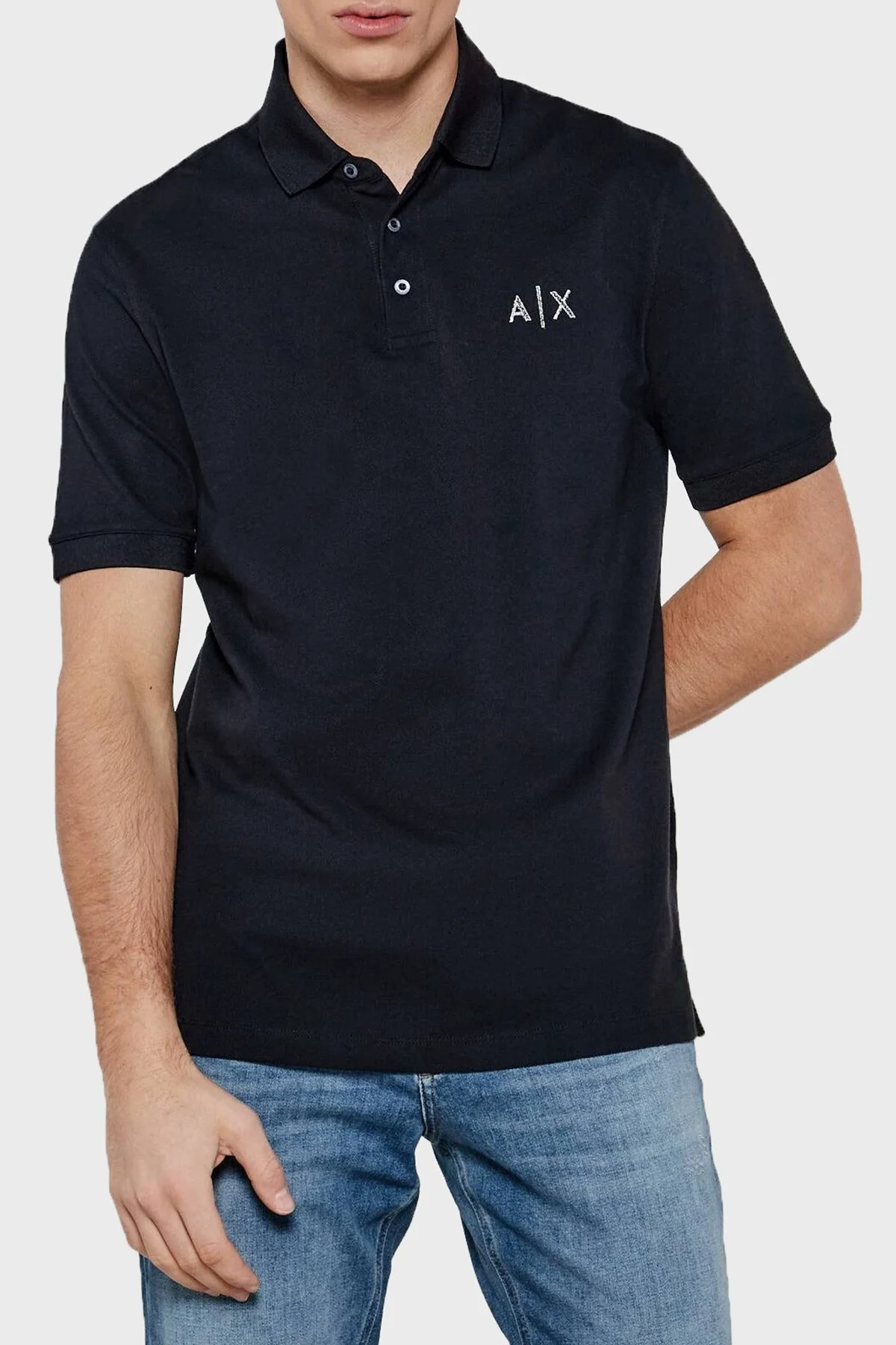 Armani Exchange % 100 Pamuk Regular Fit Erkek Polo Yaka T Shirt XM000330 AF10366 UB101 LACİVERT - 5