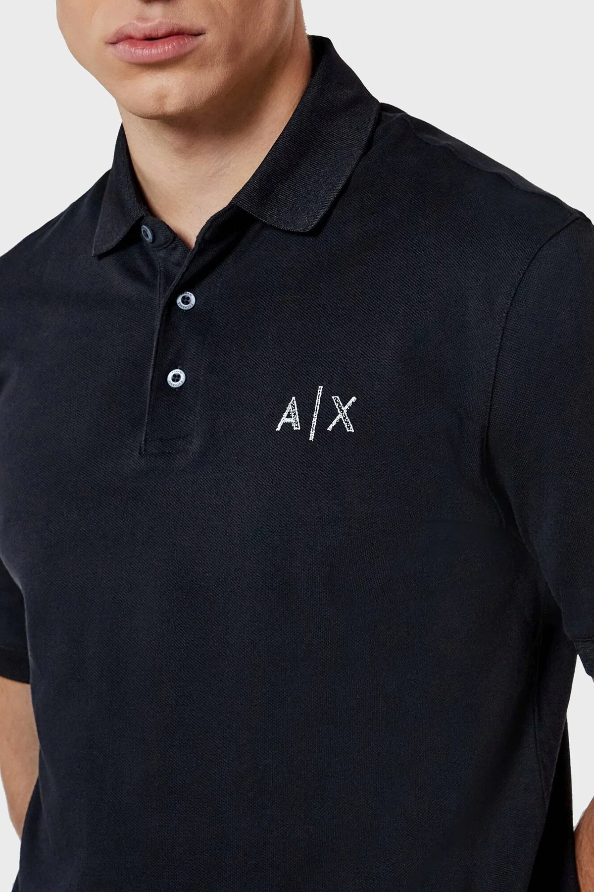 Armani Exchange % 100 Pamuk Regular Fit Erkek Polo Yaka T Shirt XM000330 AF10366 UB101 LACİVERT - 8