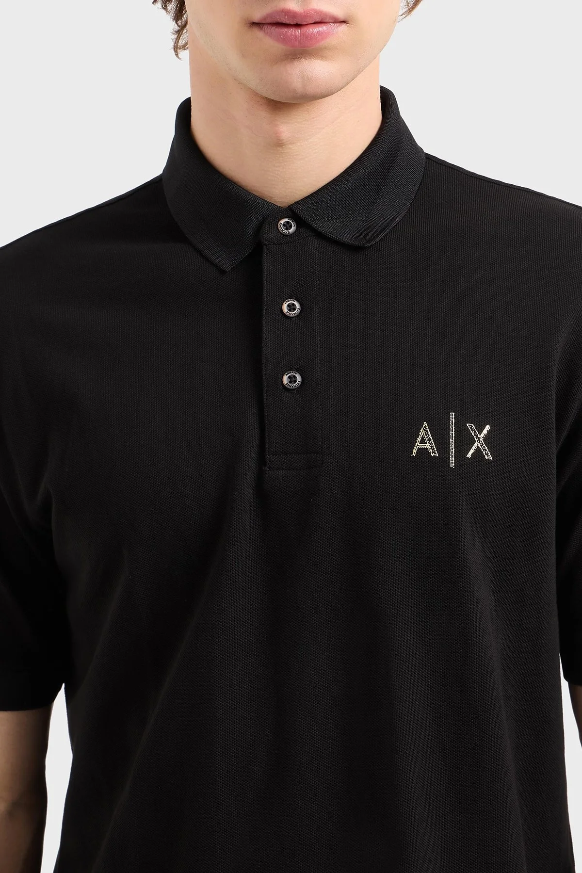 Armani Exchange % 100 Pamuk Regular Fit Erkek Polo Yaka T Shirt XM000330 AF10366 UC001 SİYAH - 6