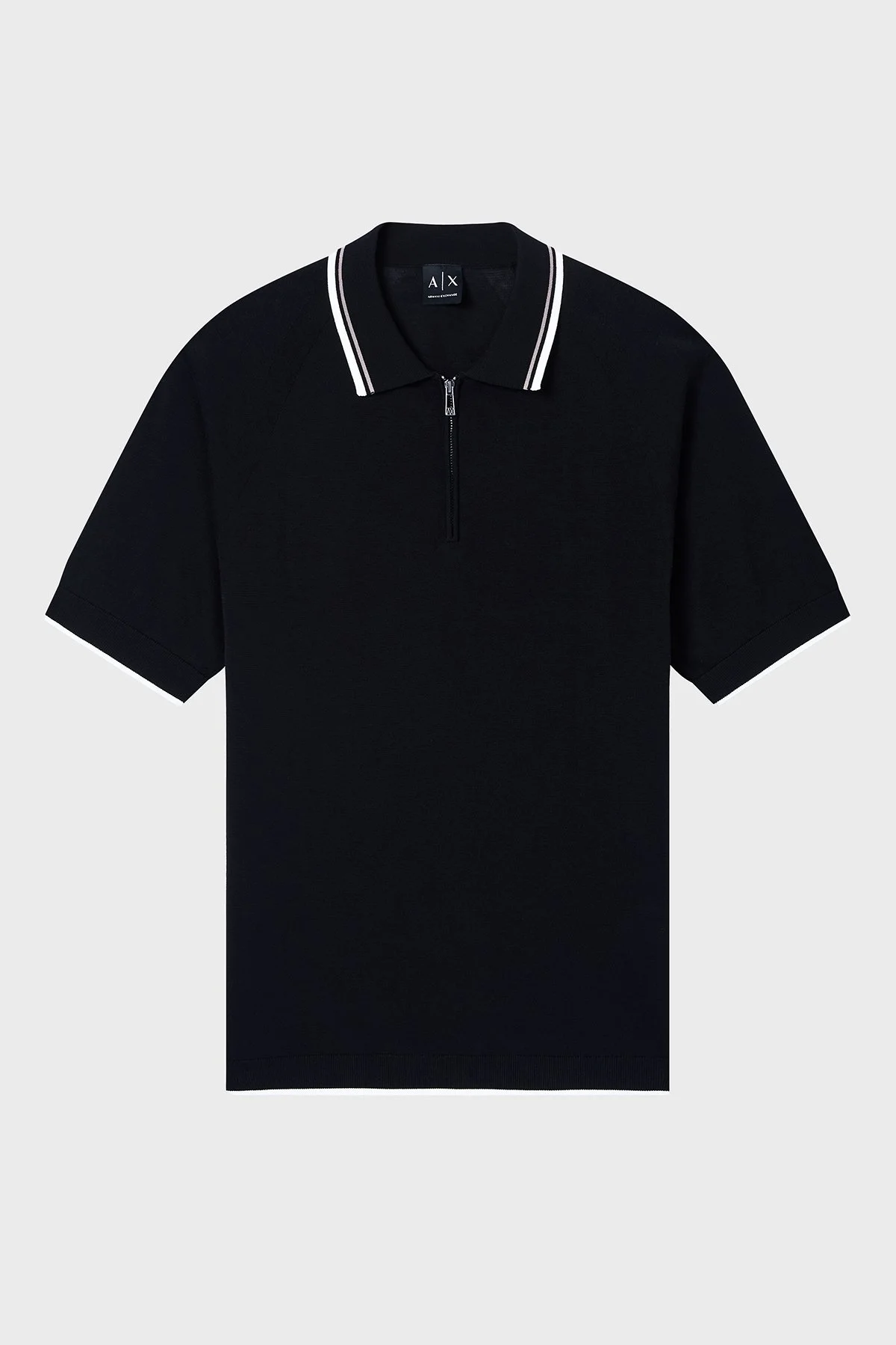 Armani Exchange % 100 Pamuk Regular Fit Fermuarlı Erkek Polo XM001977 AF20139 UC001 SİYAH - 5