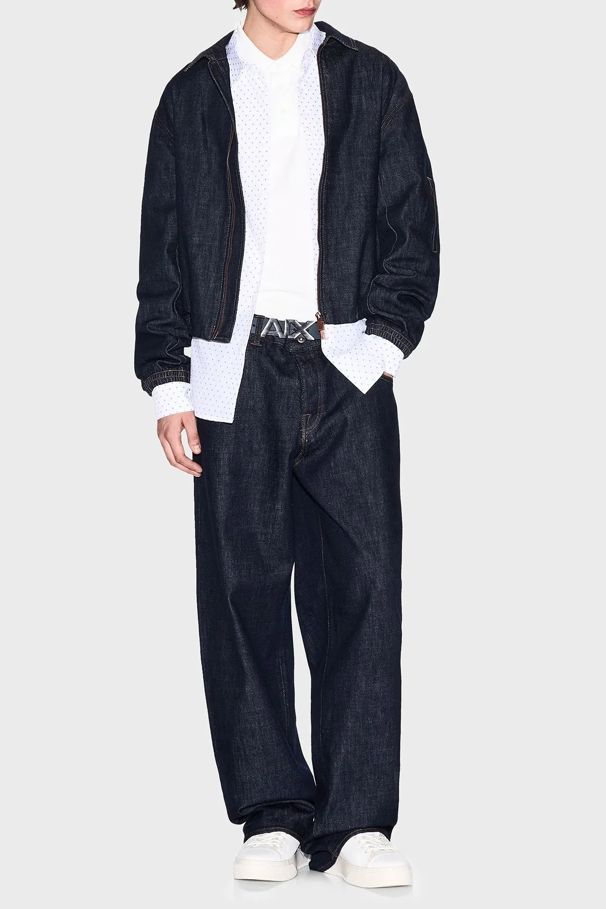 Armani Exchange % 100 Pamuk Regular Fit Jakarlı Erkek Gömlek XM000719 AF13206 F0048 BEYAZ - 7