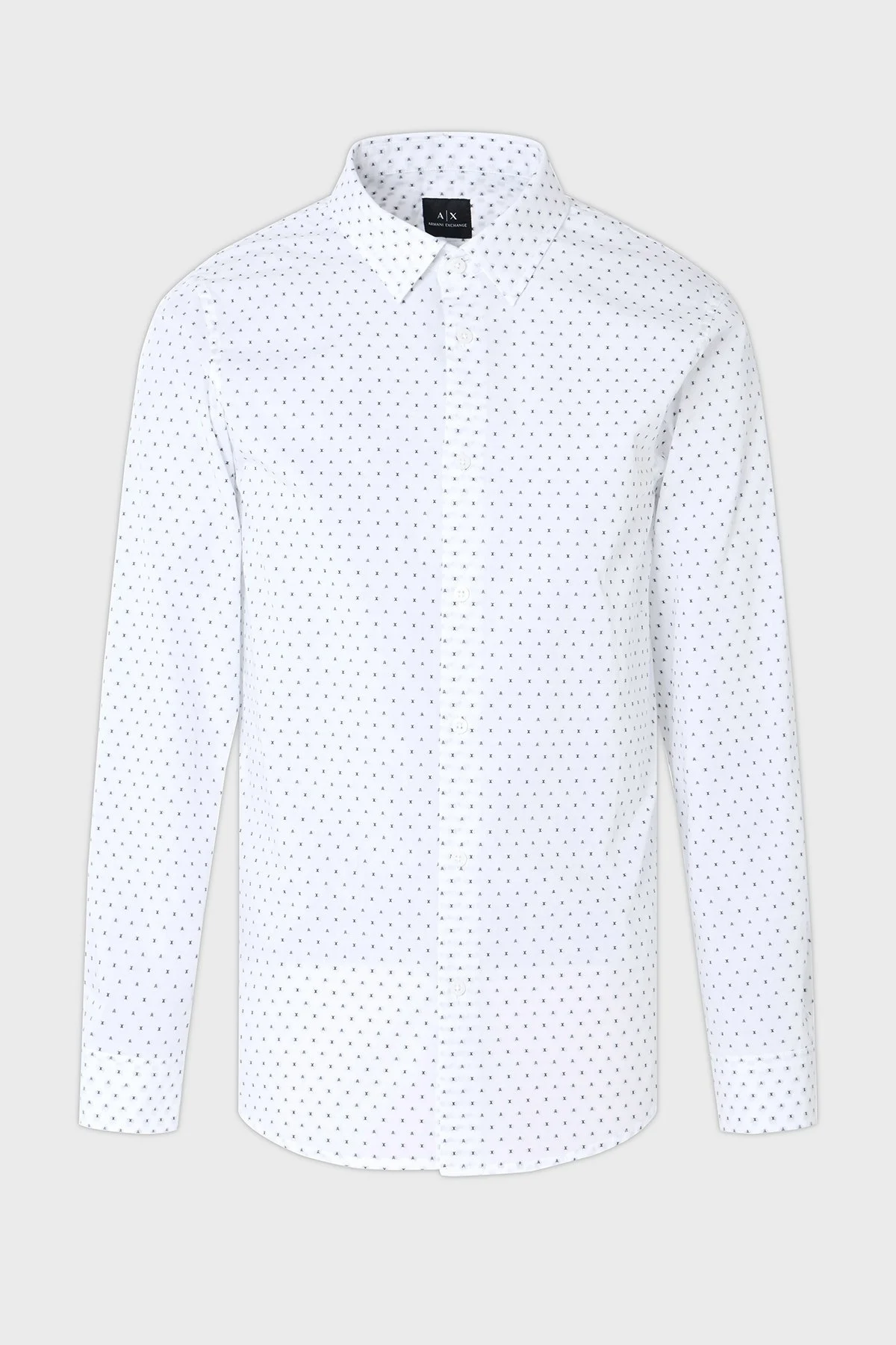 Armani Exchange % 100 Pamuk Regular Fit Jakarlı Erkek Gömlek XM000719 AF13206 F0048 BEYAZ - 9