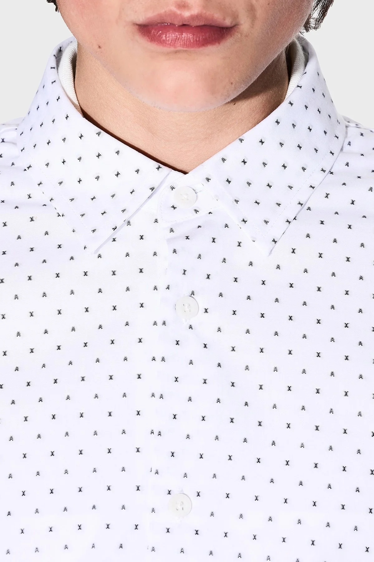 Armani Exchange % 100 Pamuk Regular Fit Jakarlı Erkek Gömlek XM000719 AF13206 F0048 BEYAZ - 10