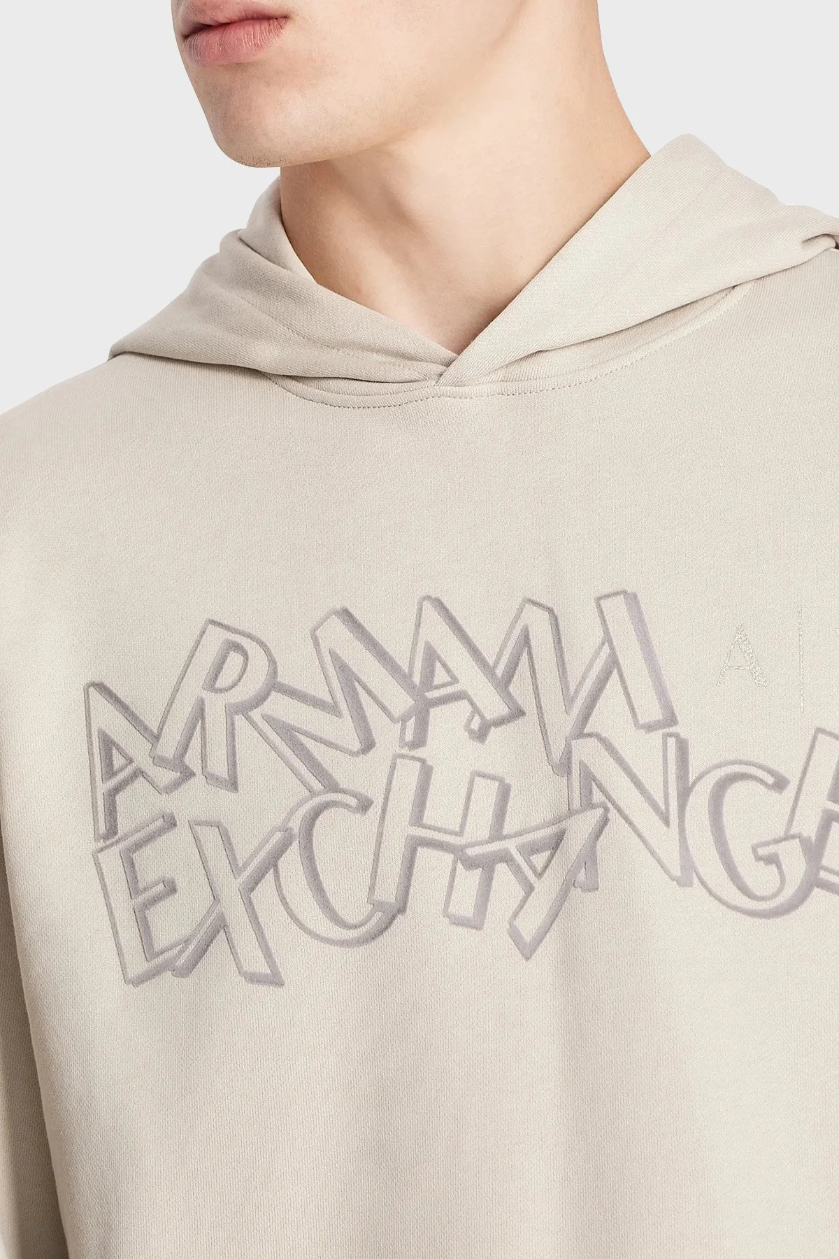 Armani Exchange % 100 Pamuk Regular Fit Kapüşonlu Erkek Sweat 6RZMBB ZJBWZ 1934 BEJ - 6