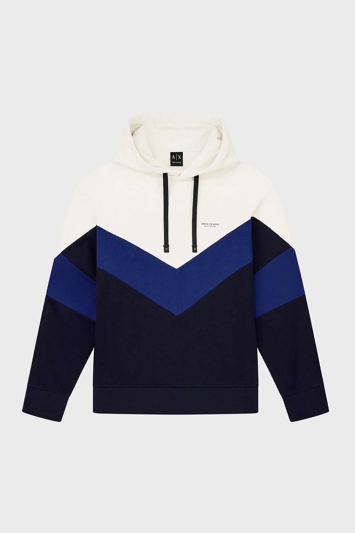 Armani Exchange % 100 Pamuk Regular Fit Kapüşonlu Erkek Sweat XM002963 AF20934 M0378 Beyaz-lacivert - 4