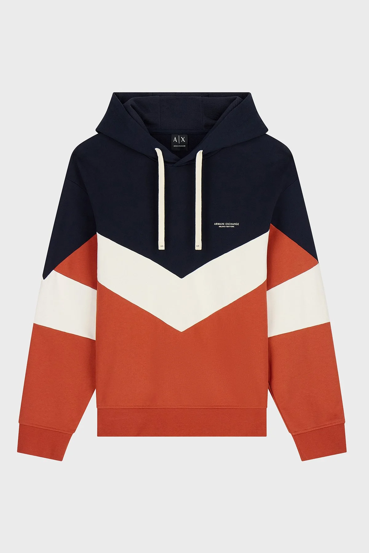 Armani Exchange % 100 Pamuk Regular Fit Kapüşonlu Erkek Sweat XM002963 AF20934 MB749 Lacivert-beyaz - 3