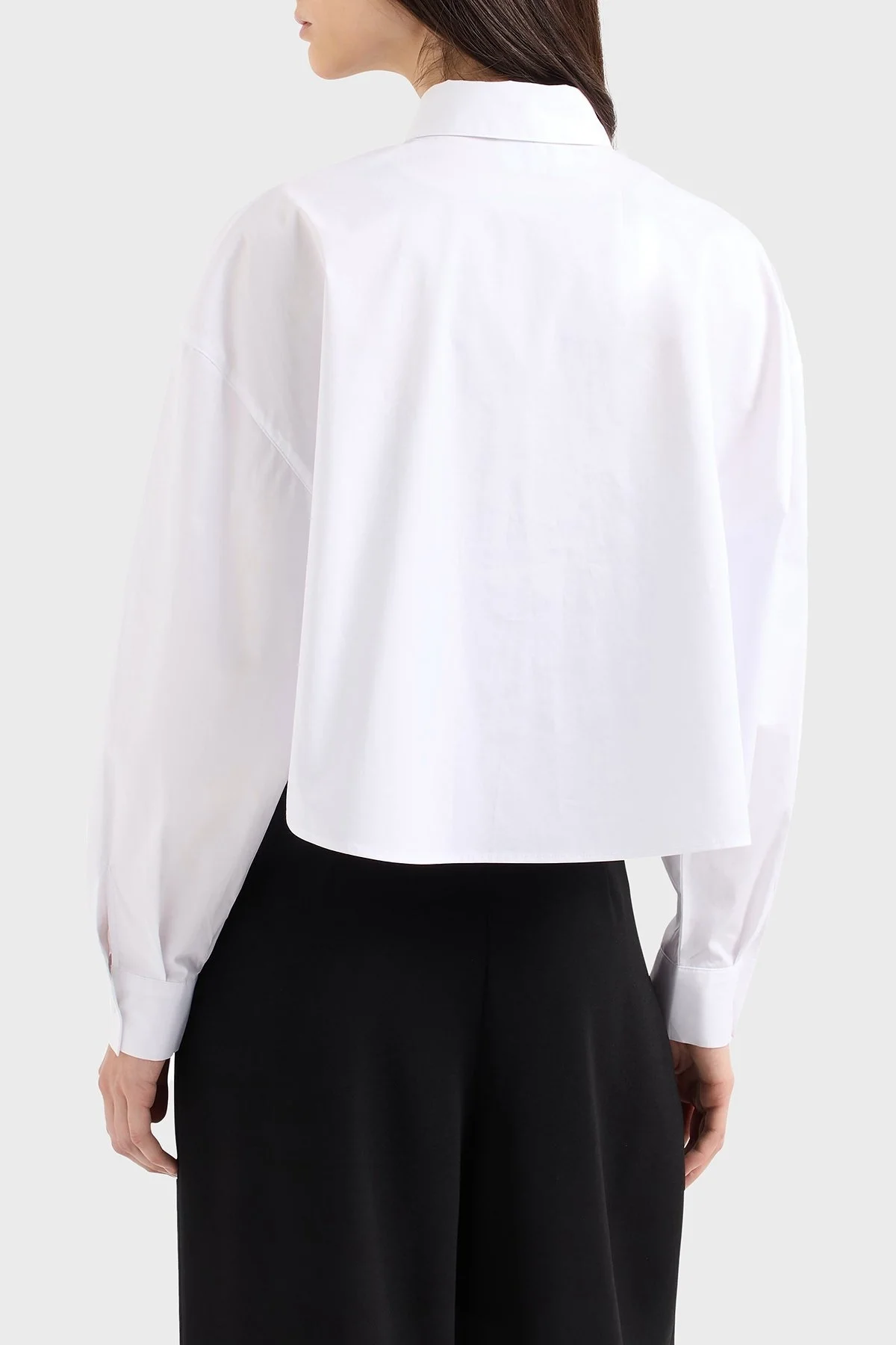 Armani Exchange % 100 Pamuk Regular Fit Kısa Bayan Gömlek XW001180 AF12812 U0002 BEYAZ - 8